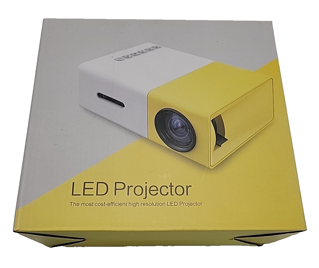 PVO 1080p Full HD LED Portable Mini Projector Smart Home Theater New Yellow Wht