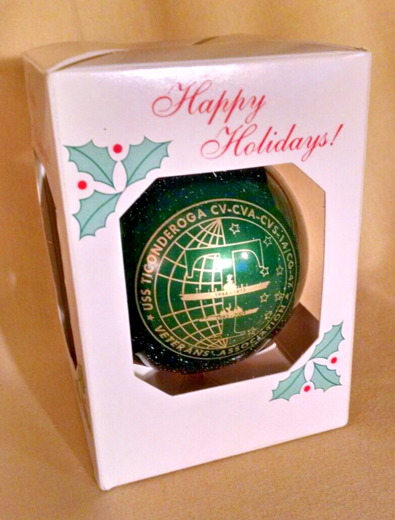 USS TICONDEROGA ORNAMENT CV CVA CVS 14 CG 47 VETERANS ASSN 1944 1973 1983 2004.