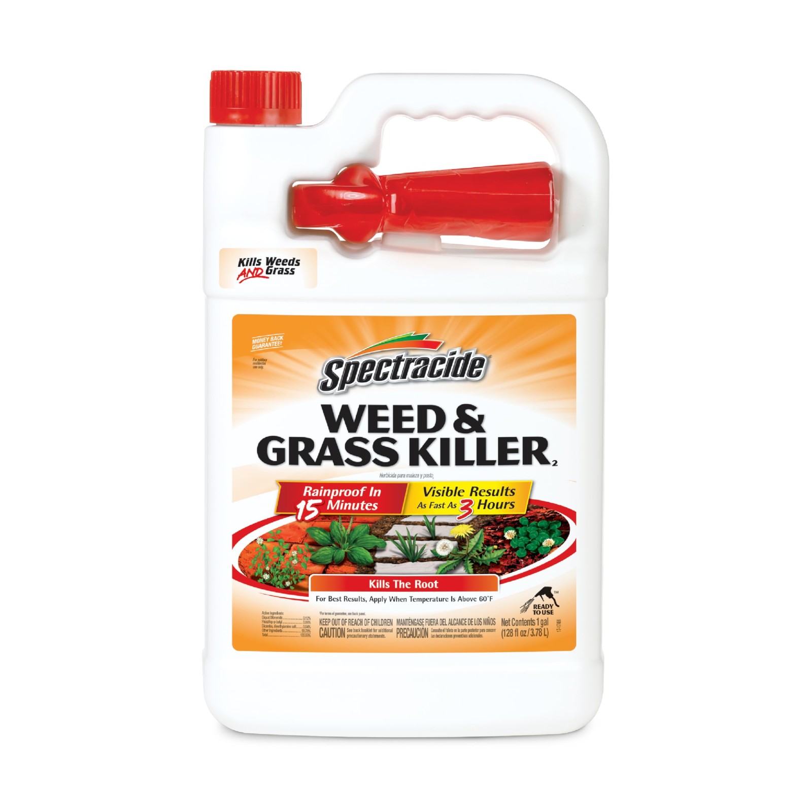 Spectracide Weed & Grass Killer, Use On Driveways, Walkways and 1 Gal, Silver