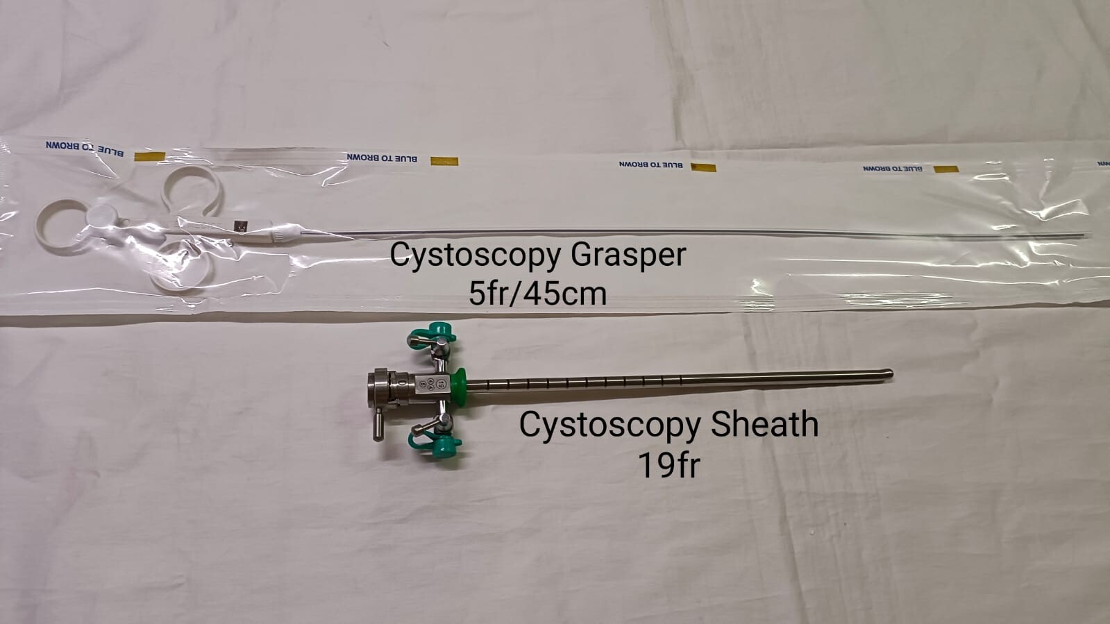4A Cystoscopy Sheath With Obturator 19Fr + Cystoscopy Grasper 5Fr