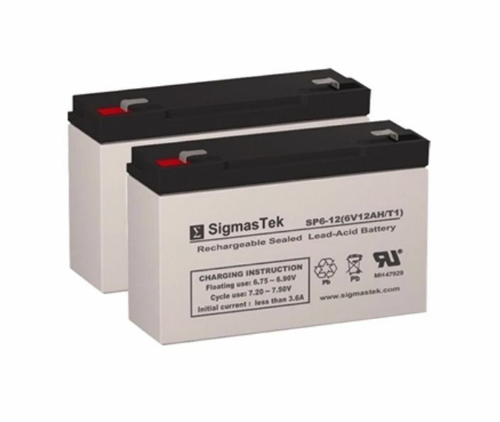 Douglas Guardian DBG61F Battery Replacement - 2 Pack 6V 12AH F1 Spade Terminals