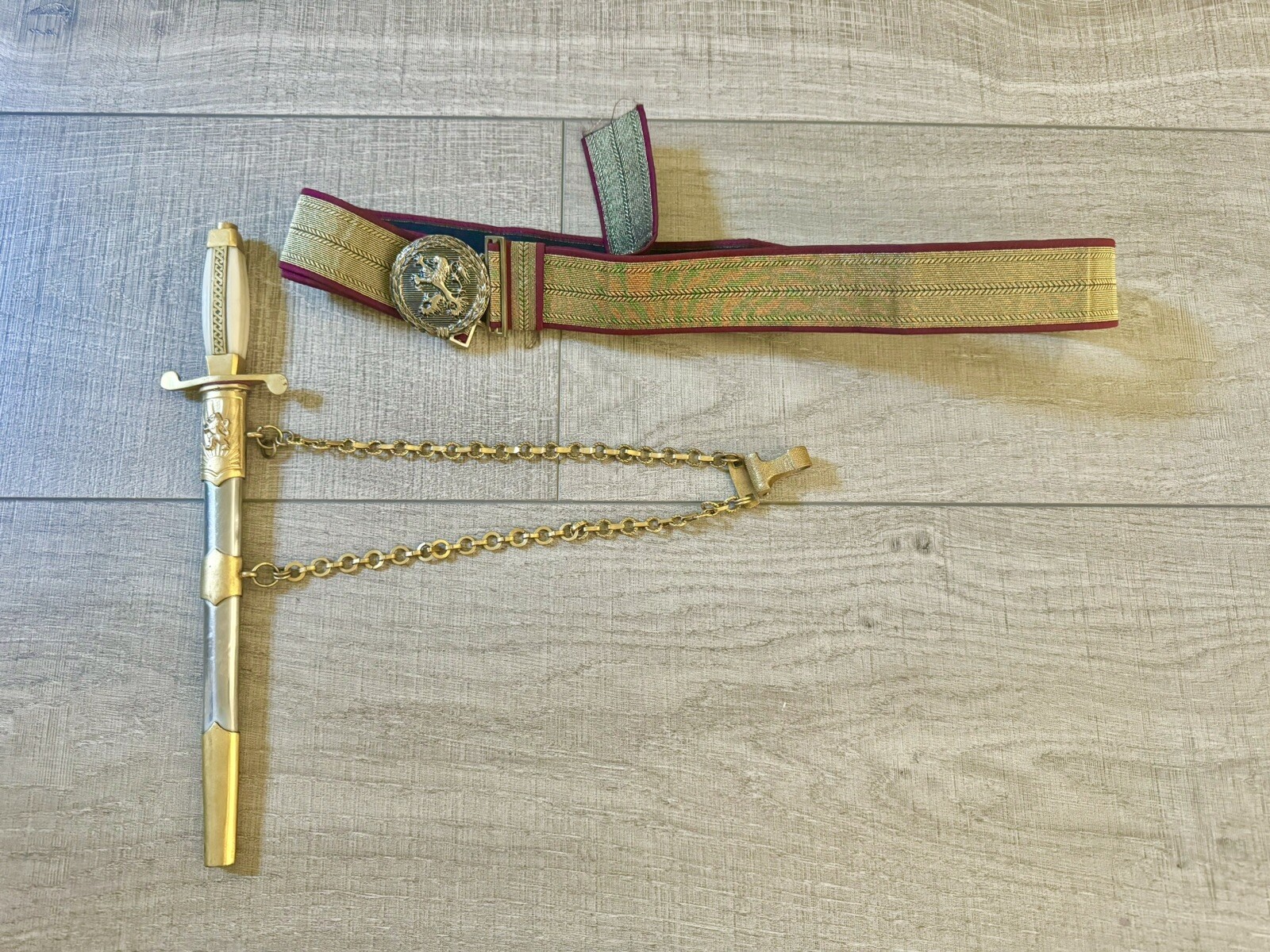 WWII BULGARIAN ARMY, PARADE  OFFICER's  DIRK DAGGER with scabbard and Belt &
