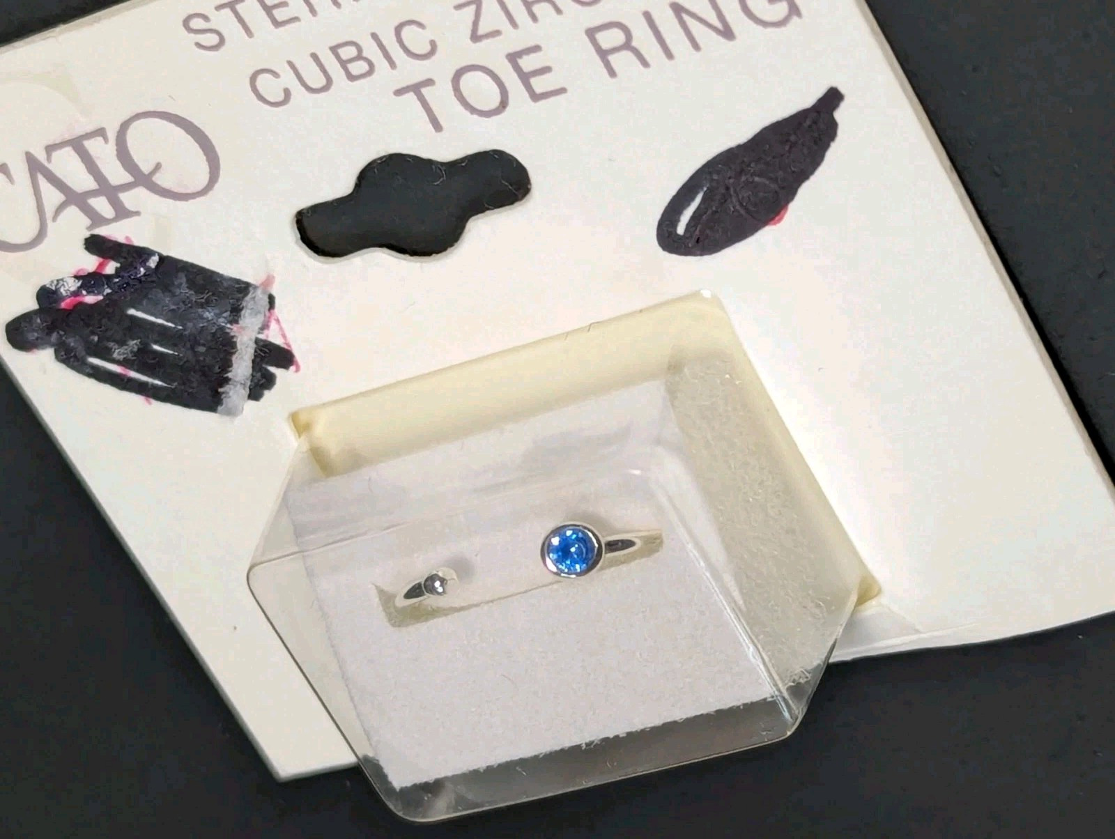 Cato Sterling Silver Blue Cubic Zirconia Toe Ring