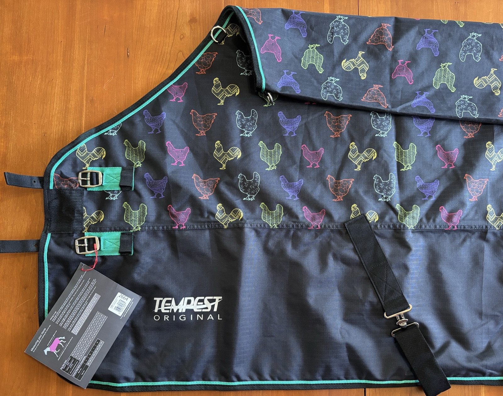 Shires Tempest Original Lite Horse Waterproof Turnout Sheet - CHICKENS ! - 72"