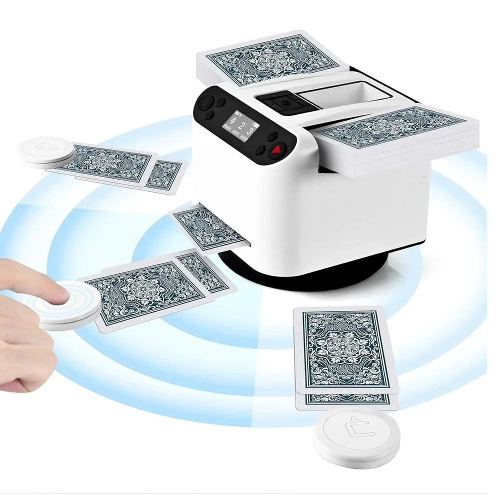 2-in-1 Automatic Card Shuffler and Dealer Machine Card Dealer with Wireless Remo