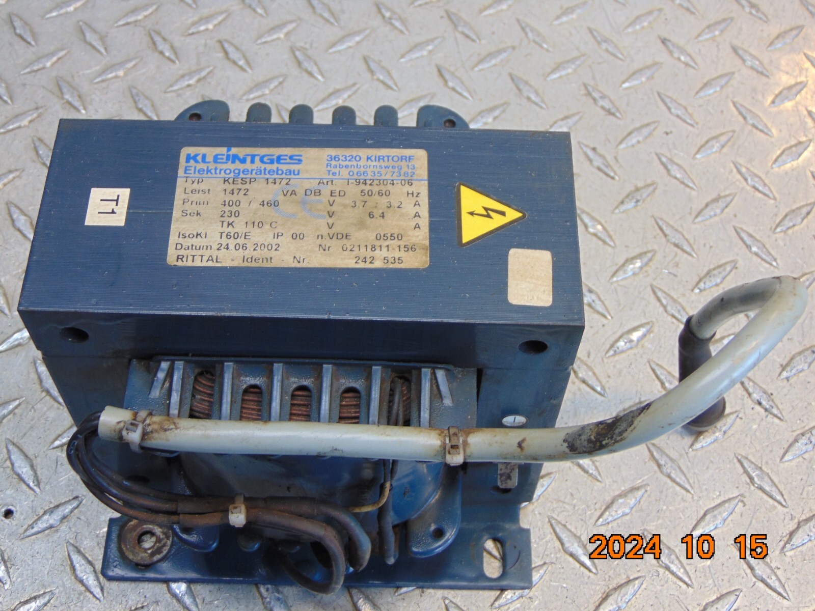 KLEINTGES KESP 1472 TRANSFORMER I-942304-06 PRI: 400/460V SEC: 230V