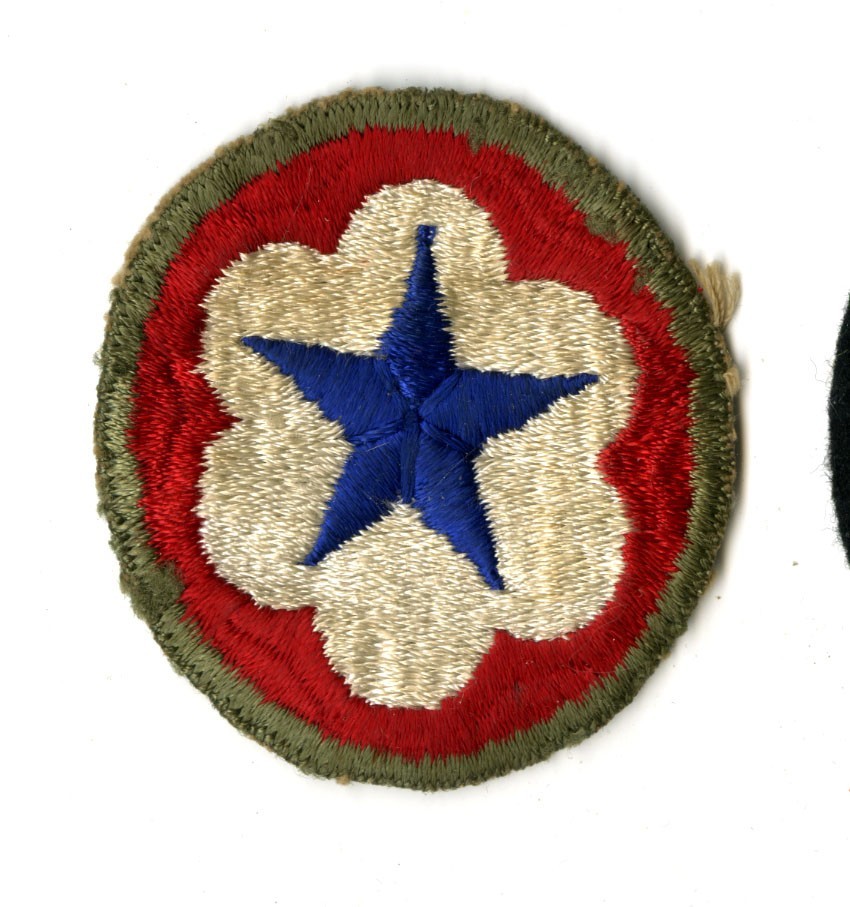 Army Service Forces OD Border White Back Patch WWII Vintage