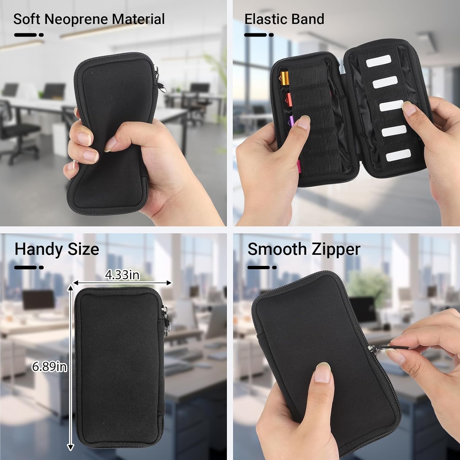 Portable USB Flash Drive Organizer Case with 10 Slots – Durable Neoprene Design