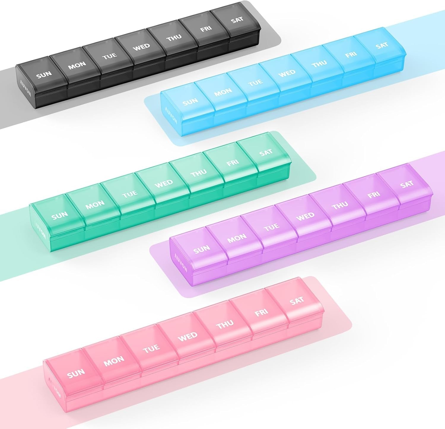 Weekly Pill Organizer with Effortless Opening Design, Arthritis Friendly Pill...