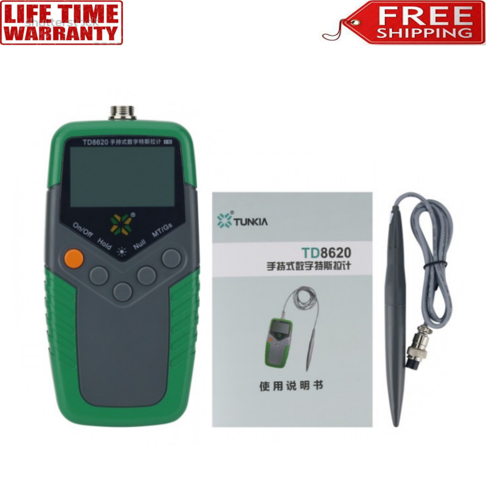 TD8620 Class 5 Handheld Gauss Meter Permanent Magnetic Field Meter 0-24000Gs 5%
