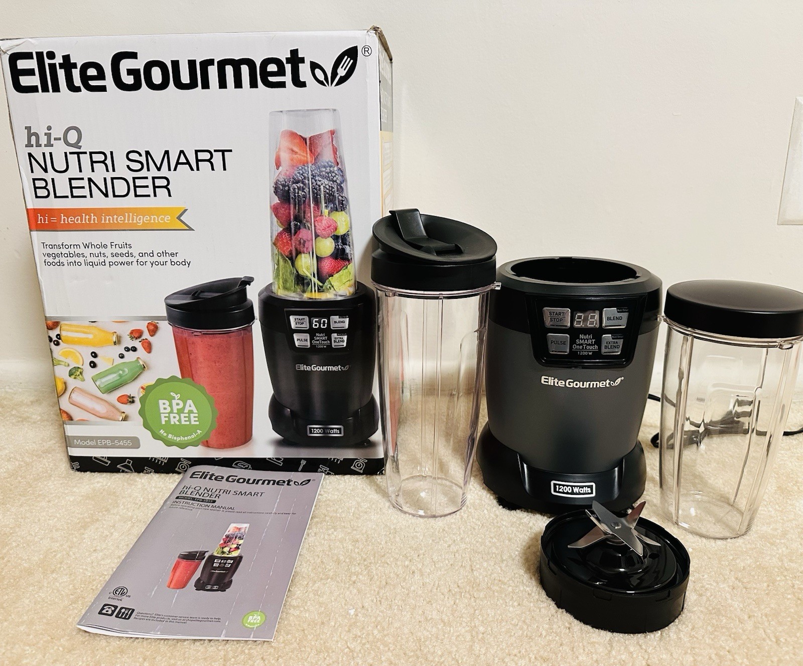 Elite Platinum Nutri Hi-Q Smart Blender in Black