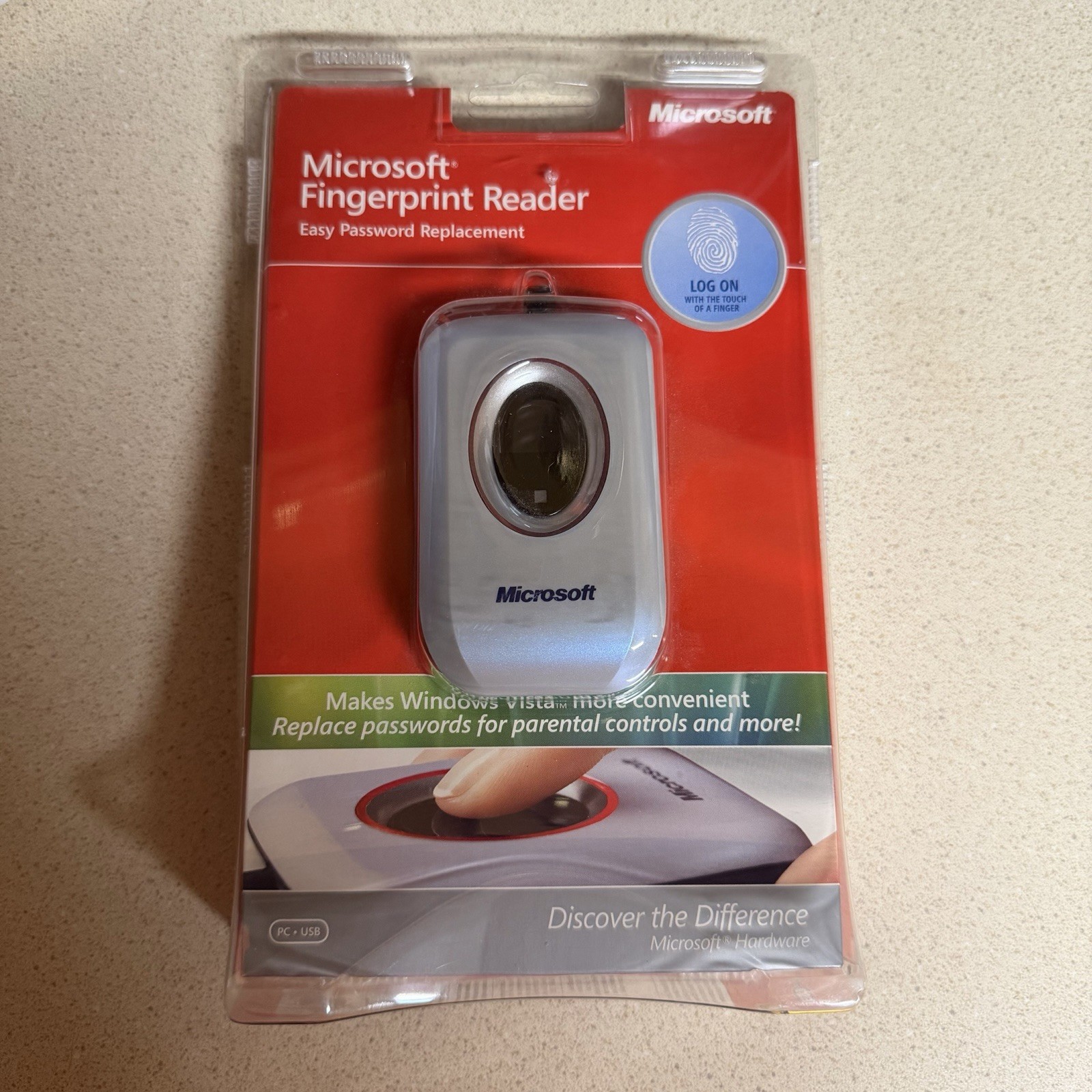 Microsoft Fingerprint Reader USB Sealed Windows XP Vista Model 1033