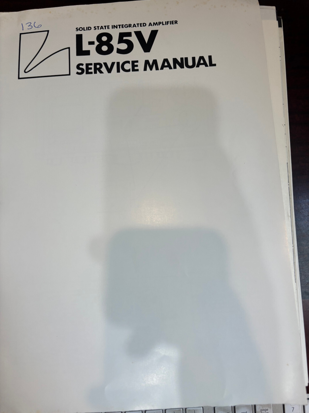 ORIGINAL LUXMAN L-85V L85V  Repair & Service Manual 136 223 *ORIGINAL**