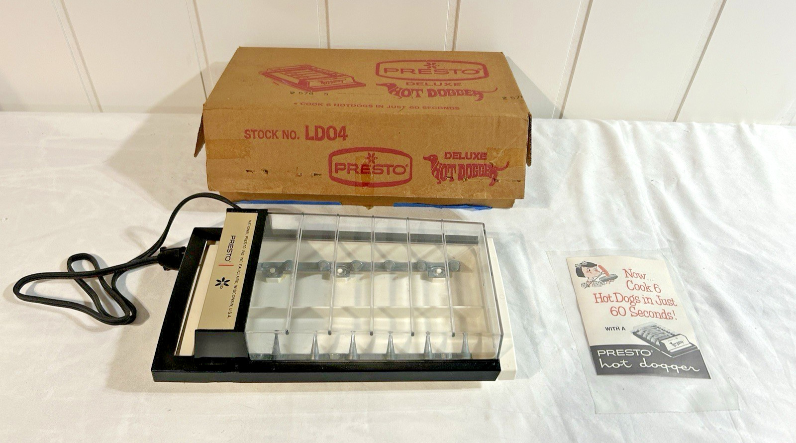 Vintage Presto Auto “Hot Dogger” Electric Hot Dog Cooker In Original Box Mint