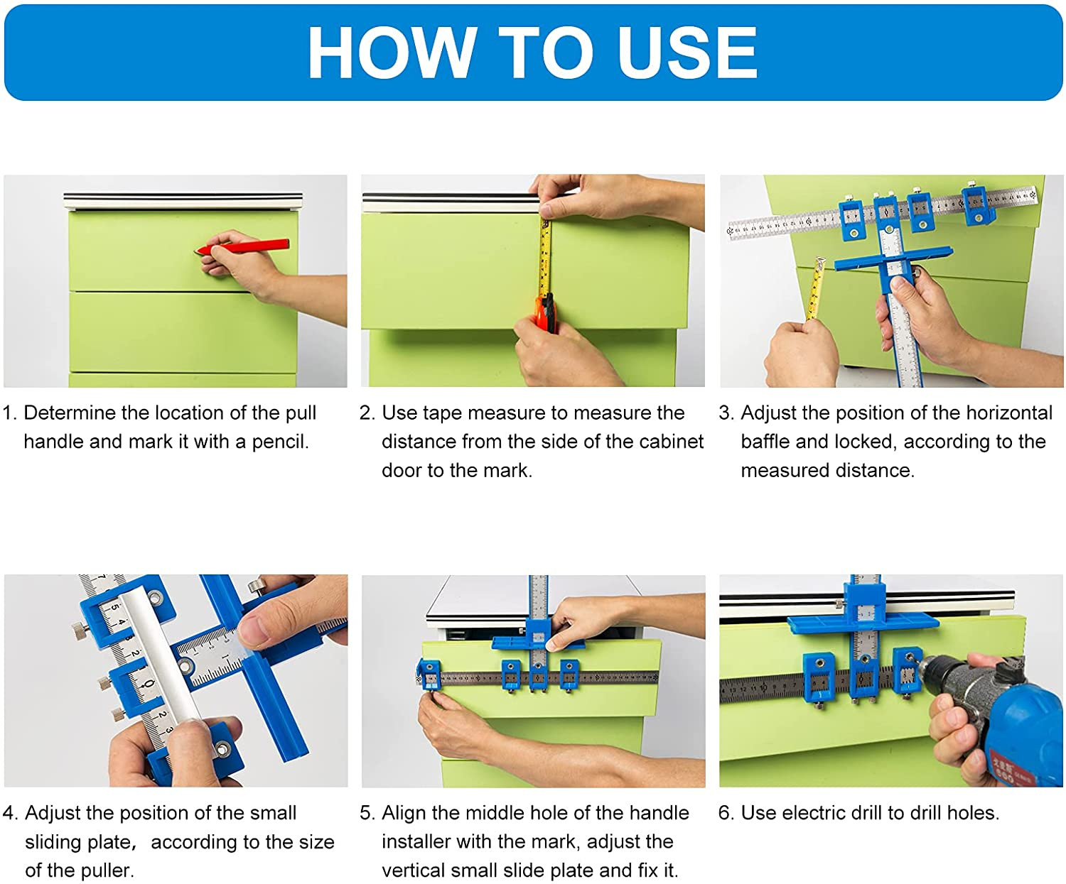 Cabinet Hardware Jig, Punch Locator Drill Guide,Wood Drilling Dowelling Guide fo