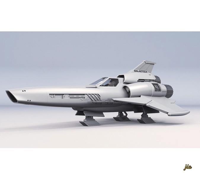 3D Printing 1/32 Battlestar Galactica Viper MK II fighter jet Model Kit W/base