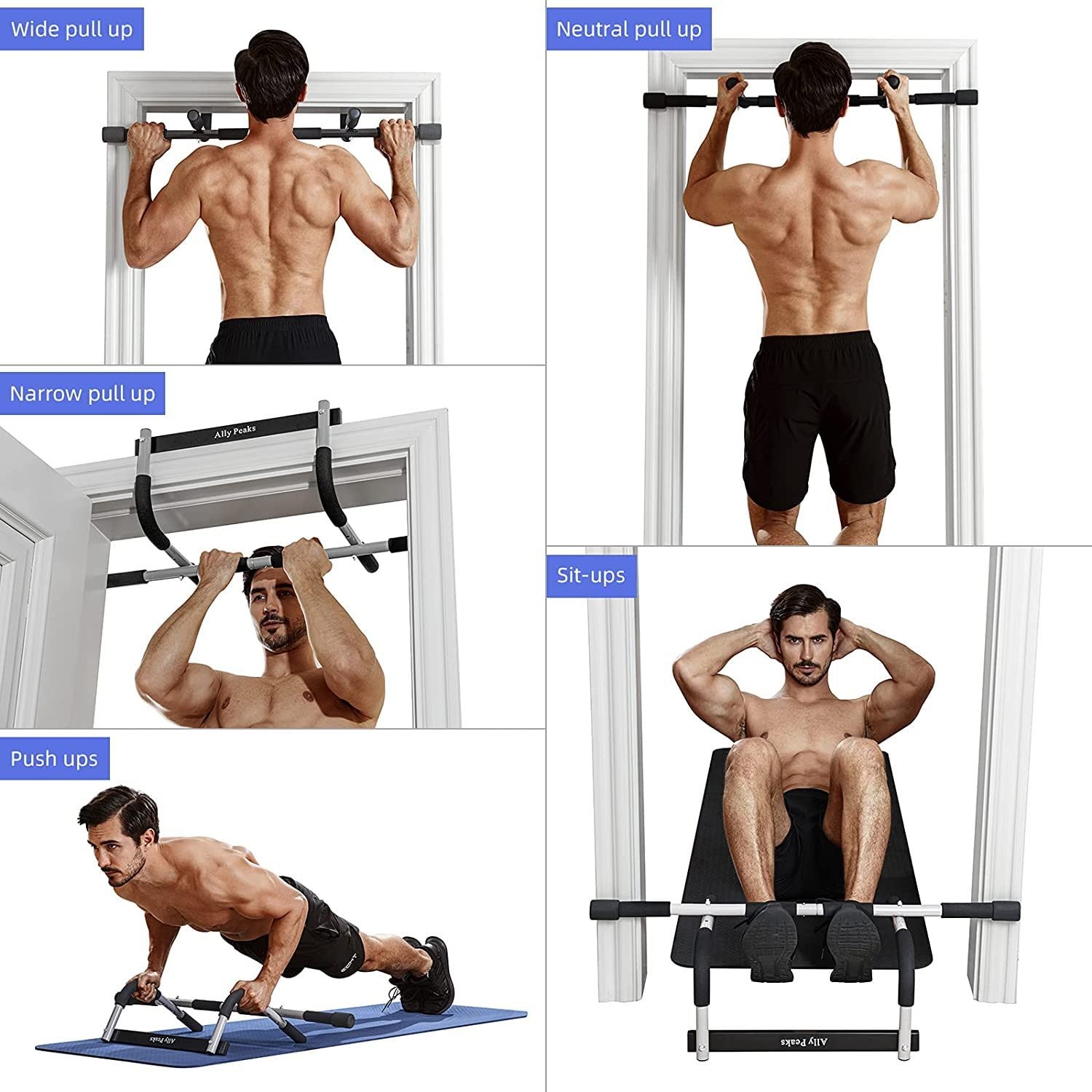 Barra De Dominadas Portatil Soporta 330 Lbs Para Entrenamiento En Casa