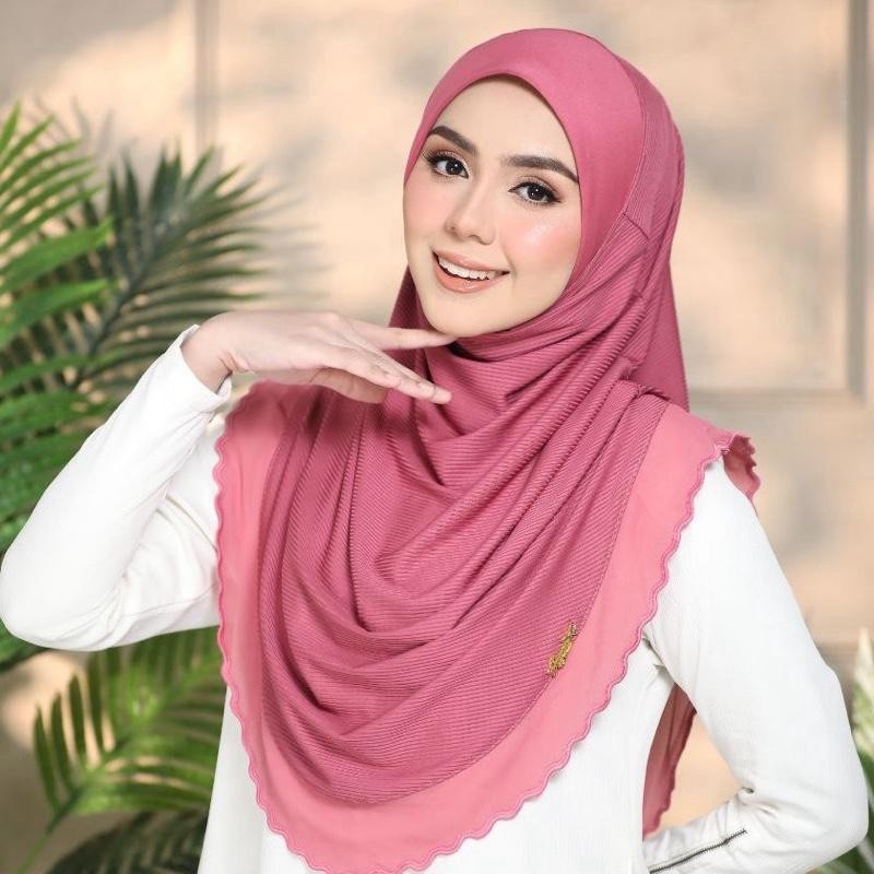 Layered instant Ironless cotton ribbed hijab in multiple colors perfect for any