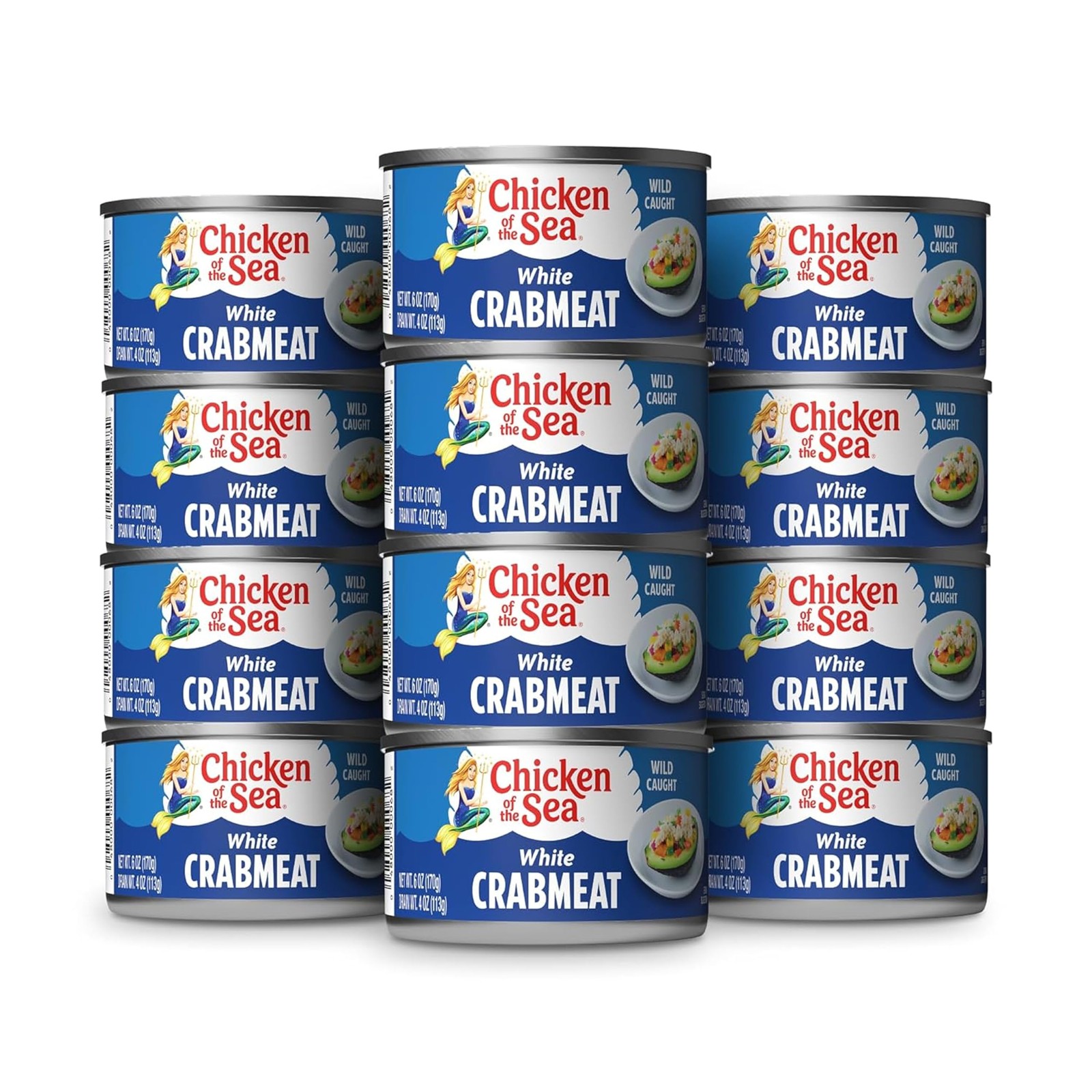 Chicken of the Sea Wild Caught White Crab Meat, 6 oz Cans, 12-Count – High Ca...