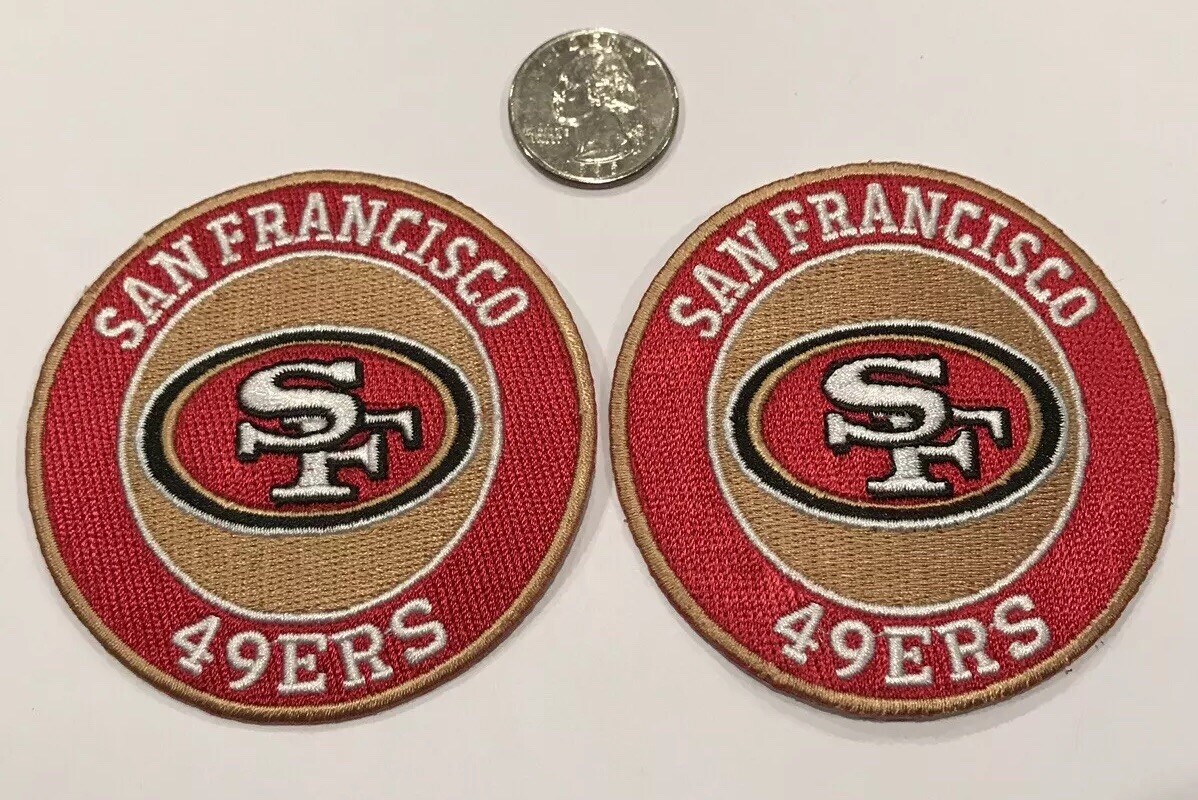 (2)-San Francisco 49ers vintage Style embroidered iron on Patches 3”x 3” Nice!