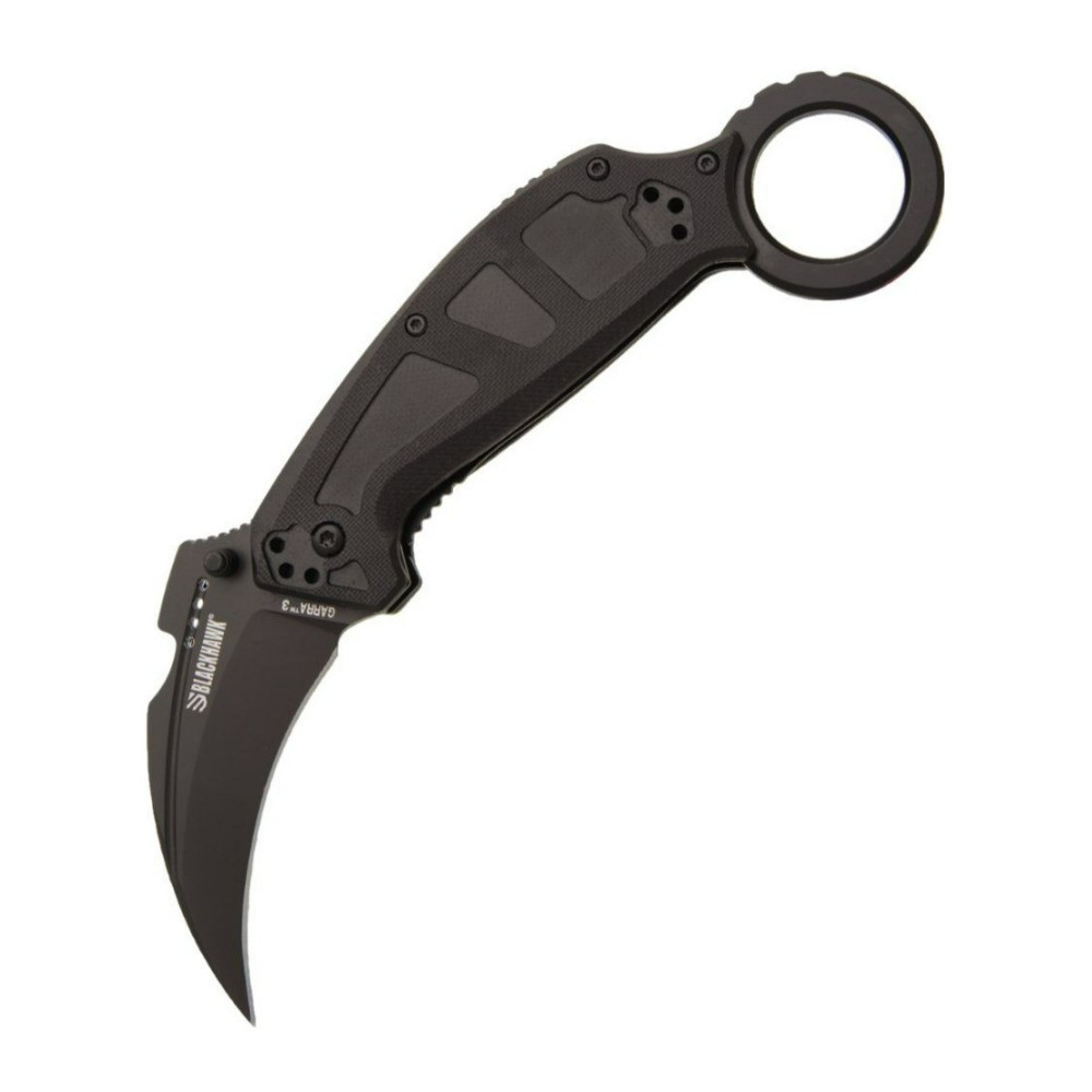 Bear & Son Cutlery 7.5 Inch Blackhawk Garra III Karambit Sideliner (Black)