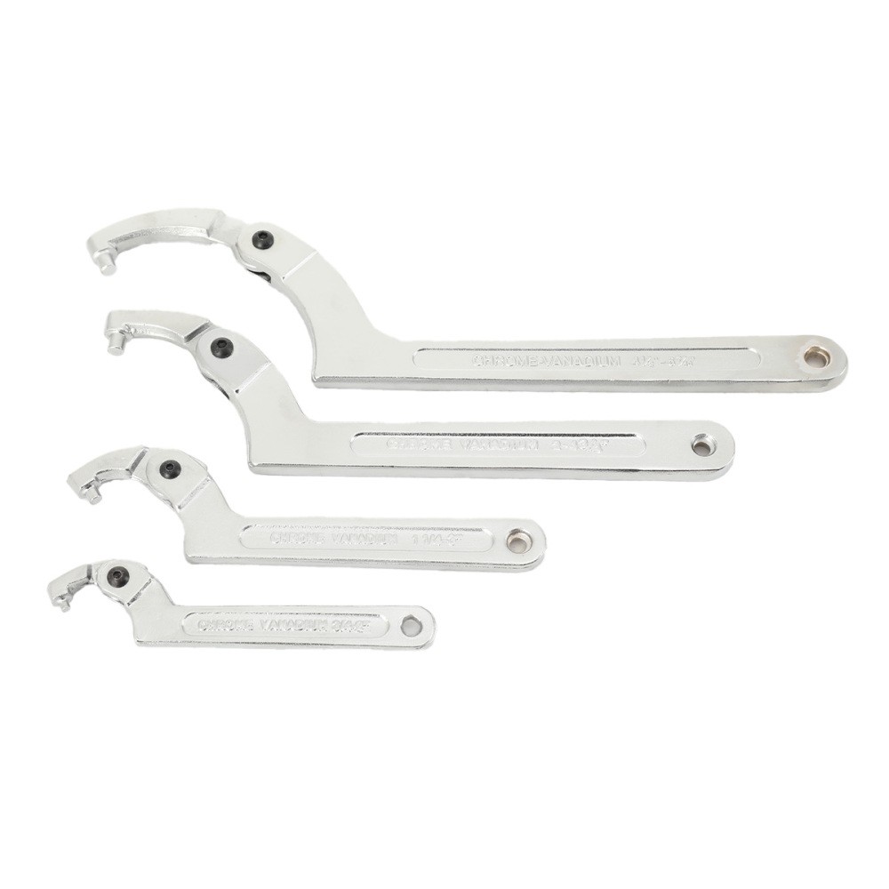 Adjustable Spanner Hook Wrench C Pin Spanner for Hydraulic Ram Cylinder 4 PCS