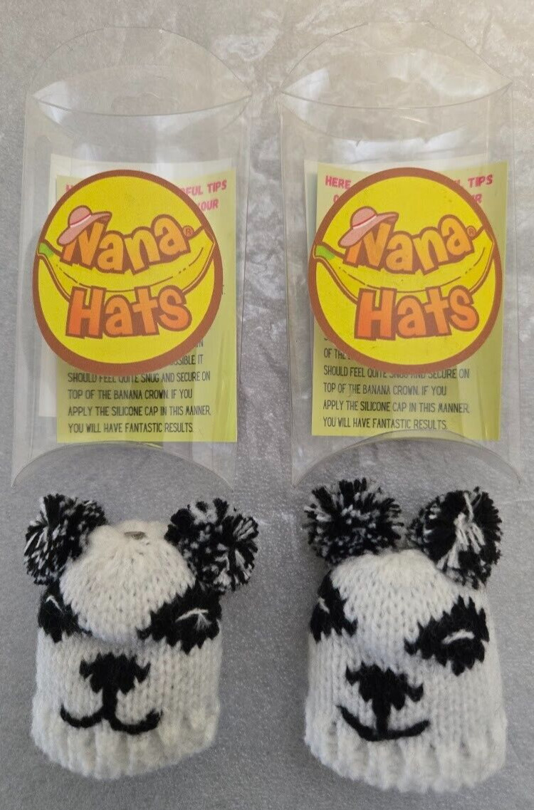 Nana Hats Keep Bananas Fresh Longer Pandas Silicone 2-Caps With Magnet