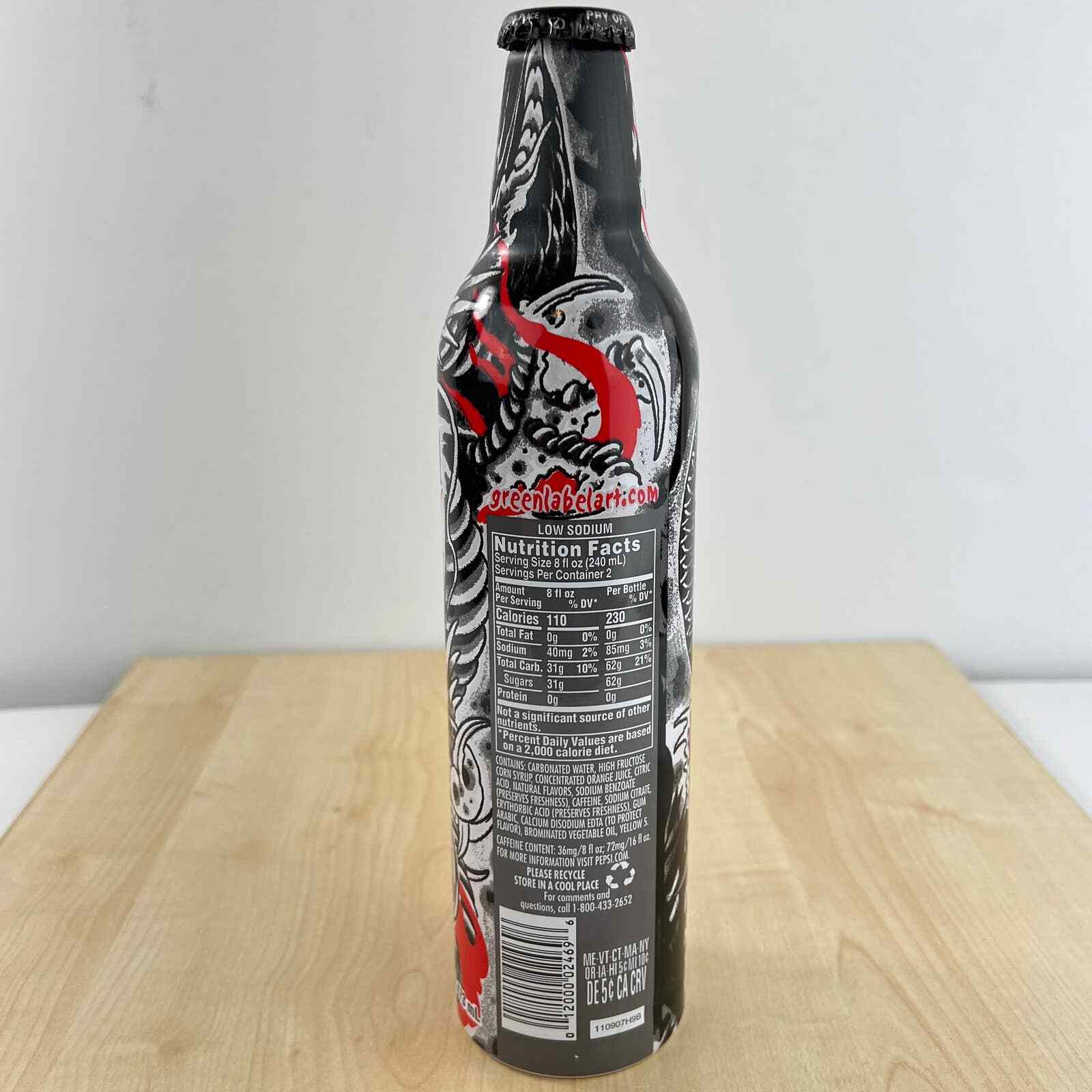 Mountain Dew Green Label Art Concrete Dragon 6oz Full Bottle