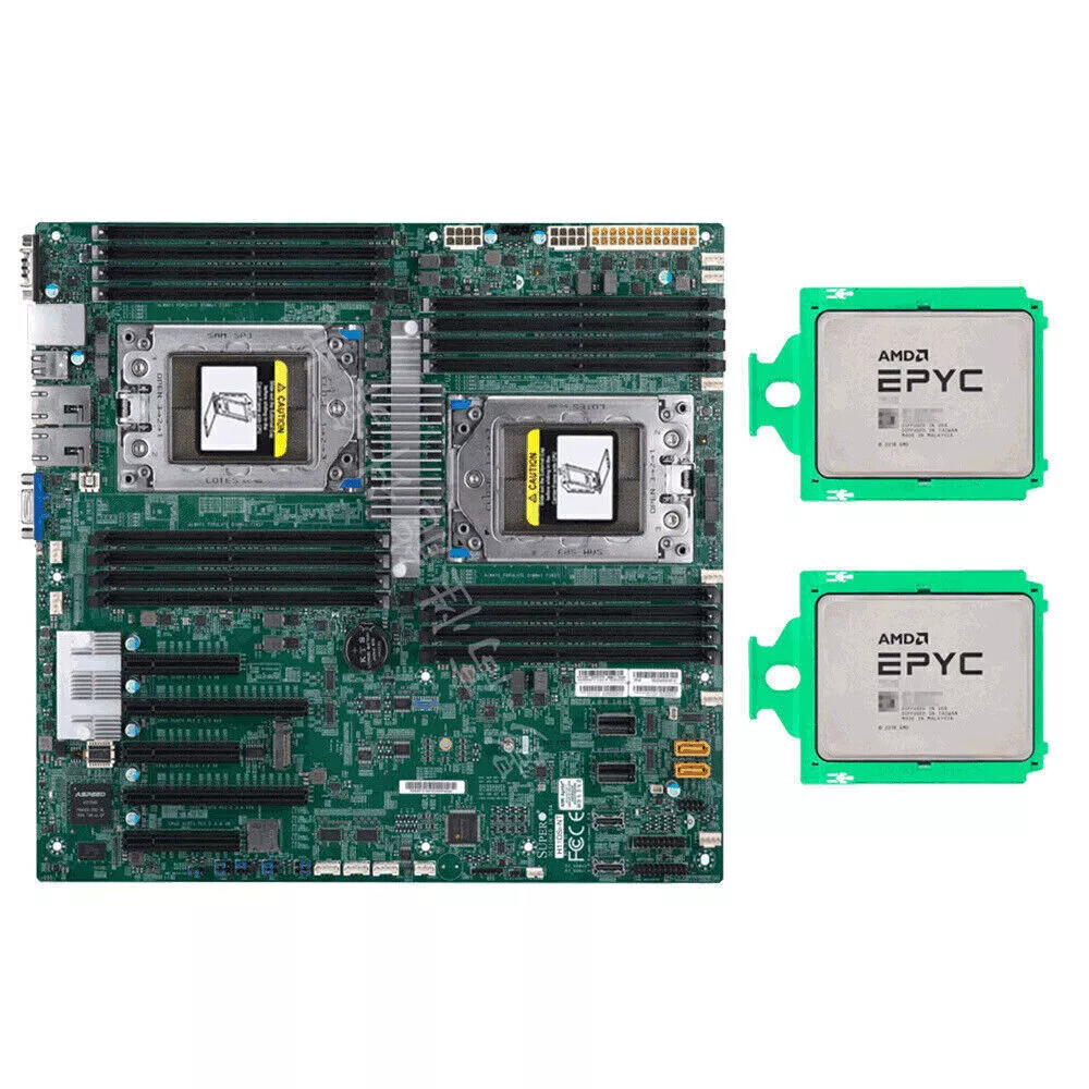 Supermicro H11DSI-NT Motherboard + 2x AMD 7282 7302 7402 7532 7542 7642 7702 CPU