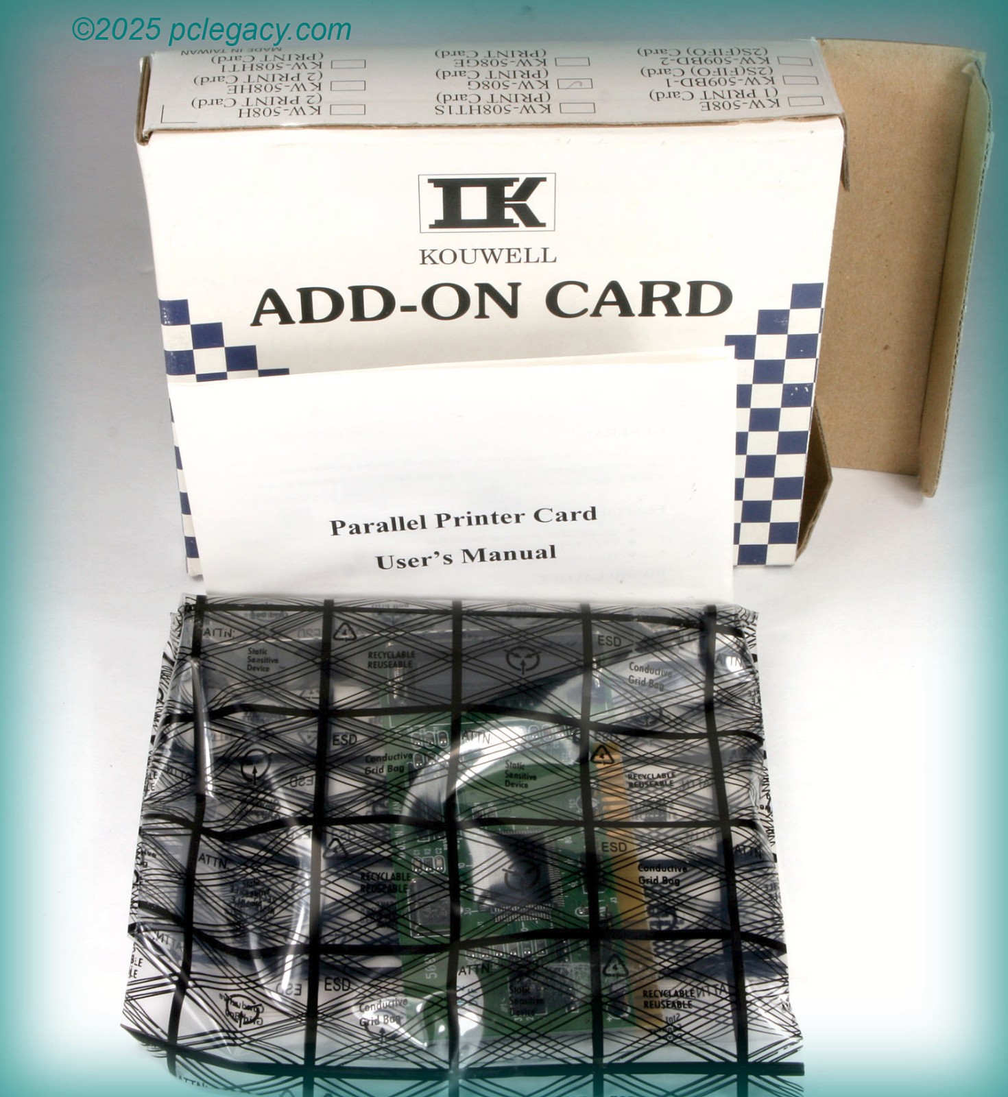 Vintage NEW-IN-BOX Kouwell KW-508G 8-bit ISA Printer Card w/original manual