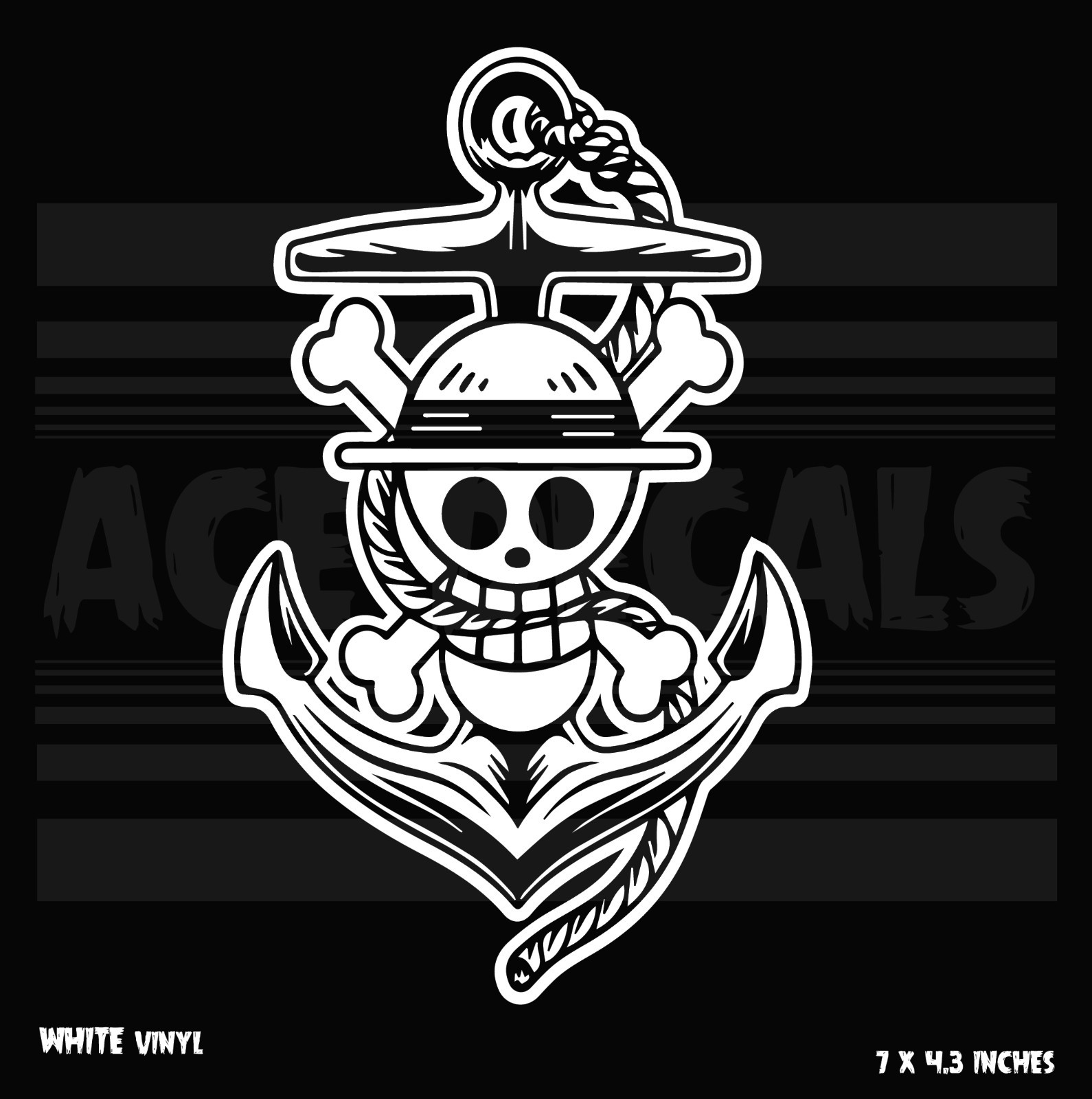 One Piece - Skull and Anchor- Anime - Vinyl decal sticker