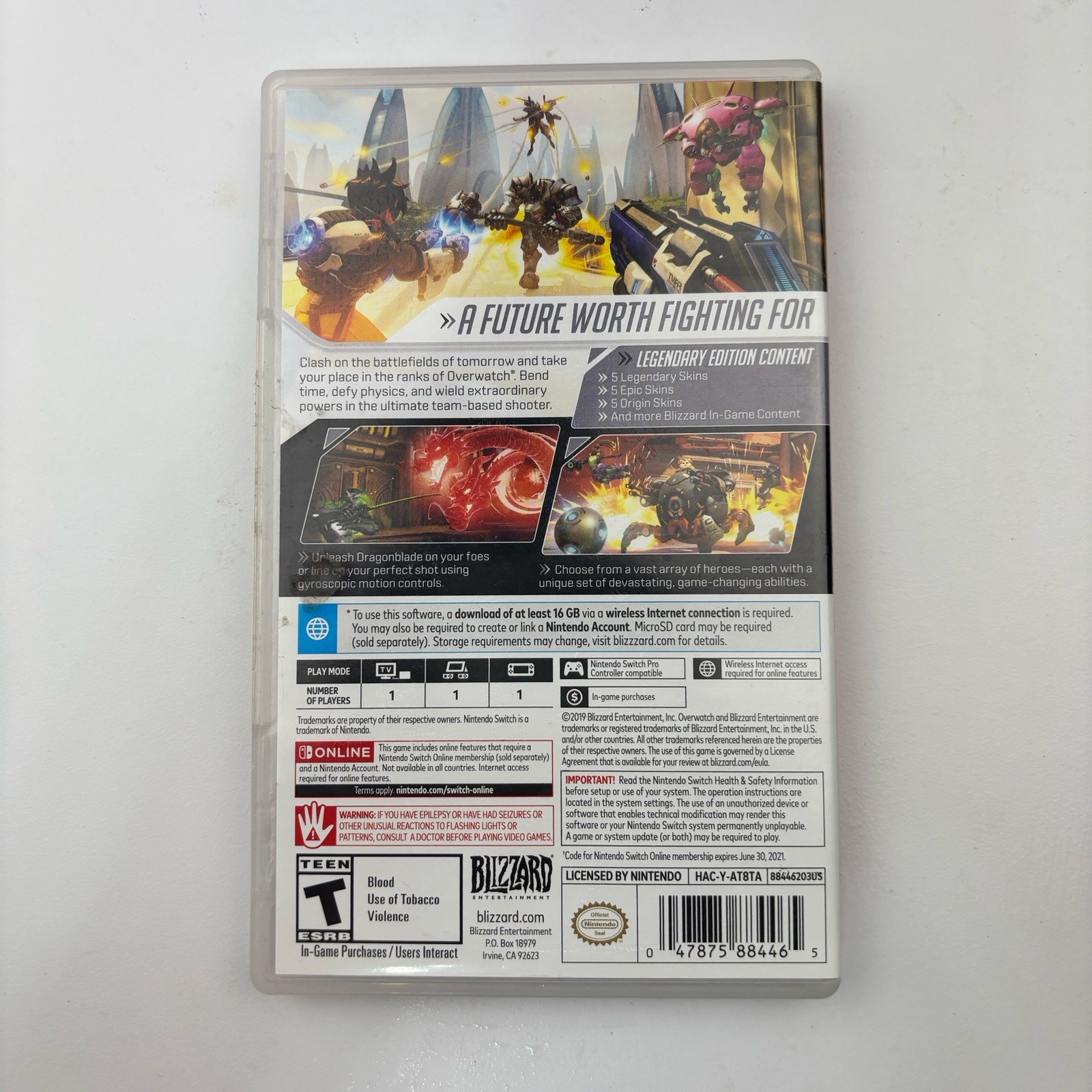 Nintendo Switch | Overwatch Legendary Edition (Case ONLY/NO GAME)