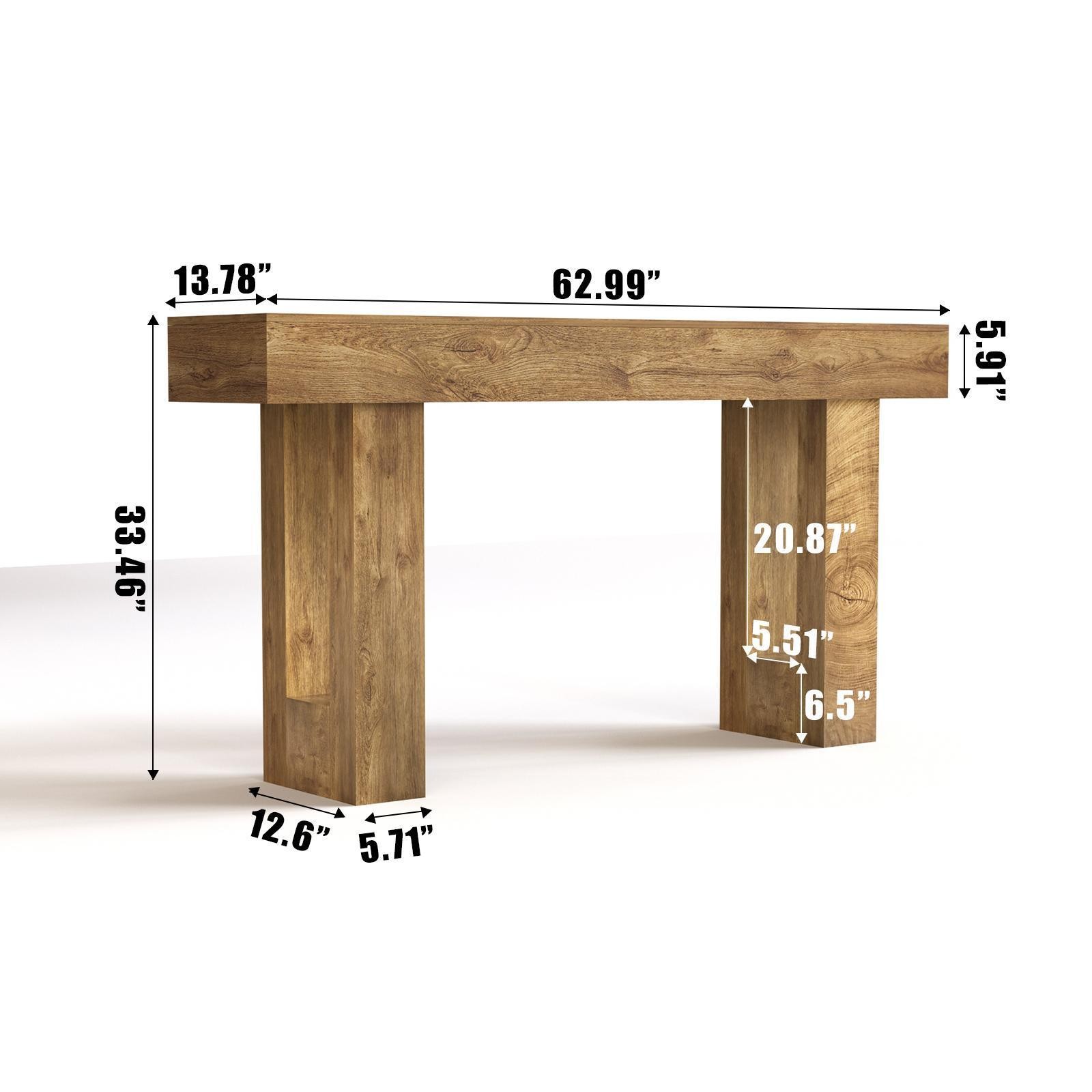 Farmhouse Entryway Console Table Solid MDF Wood Construction for Home Interior