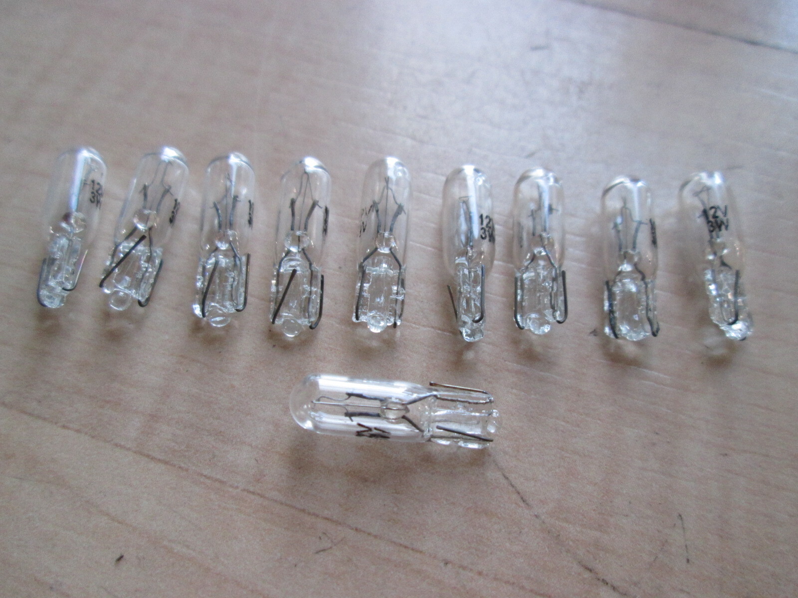 (10) Light Bulbs T5 12V 3W Watts Wedge Miniature Incandescent Instrument #E46J