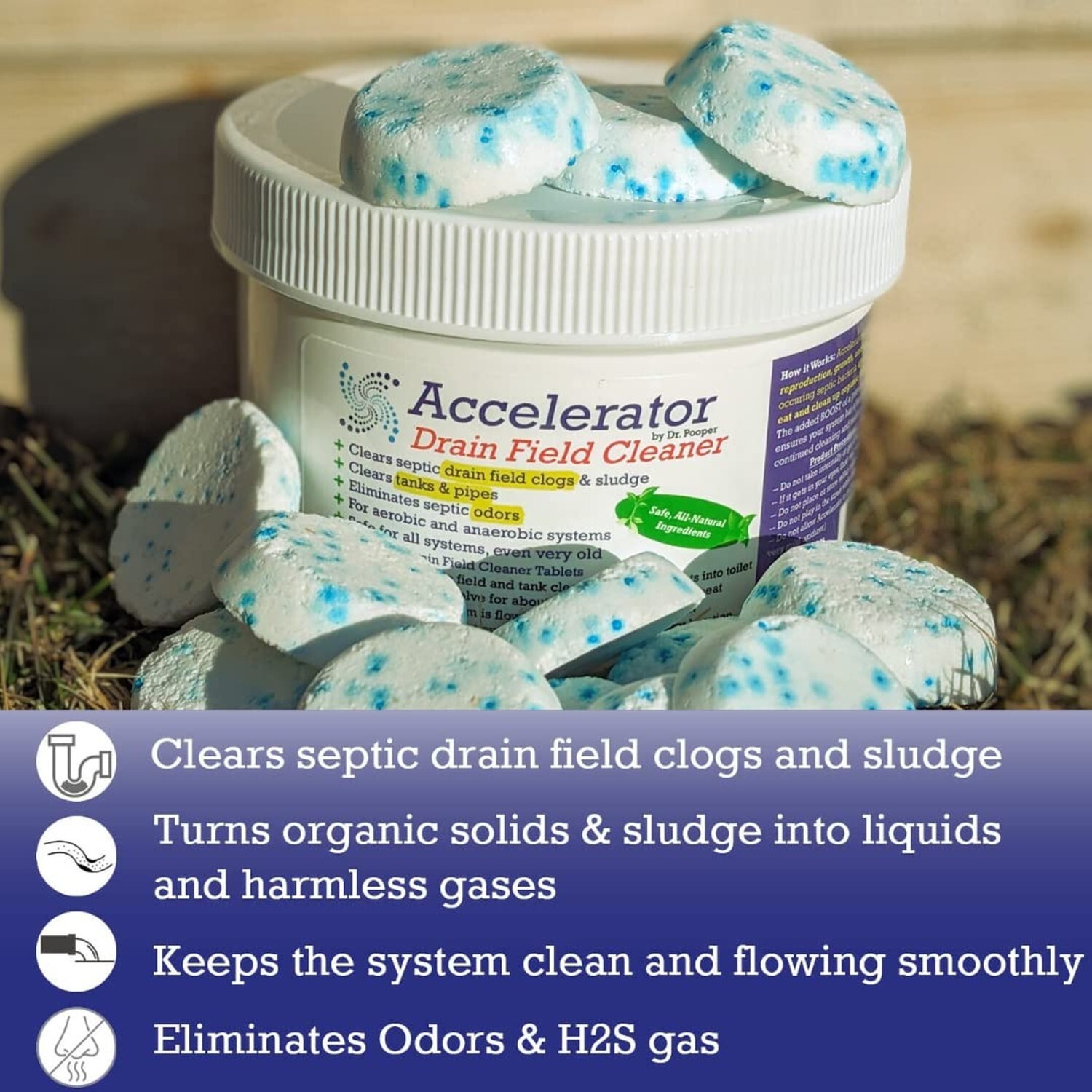 Accelerator by Dr. Pooper Drain Field Cleaner - Clears Septic Tank PLUS the L...