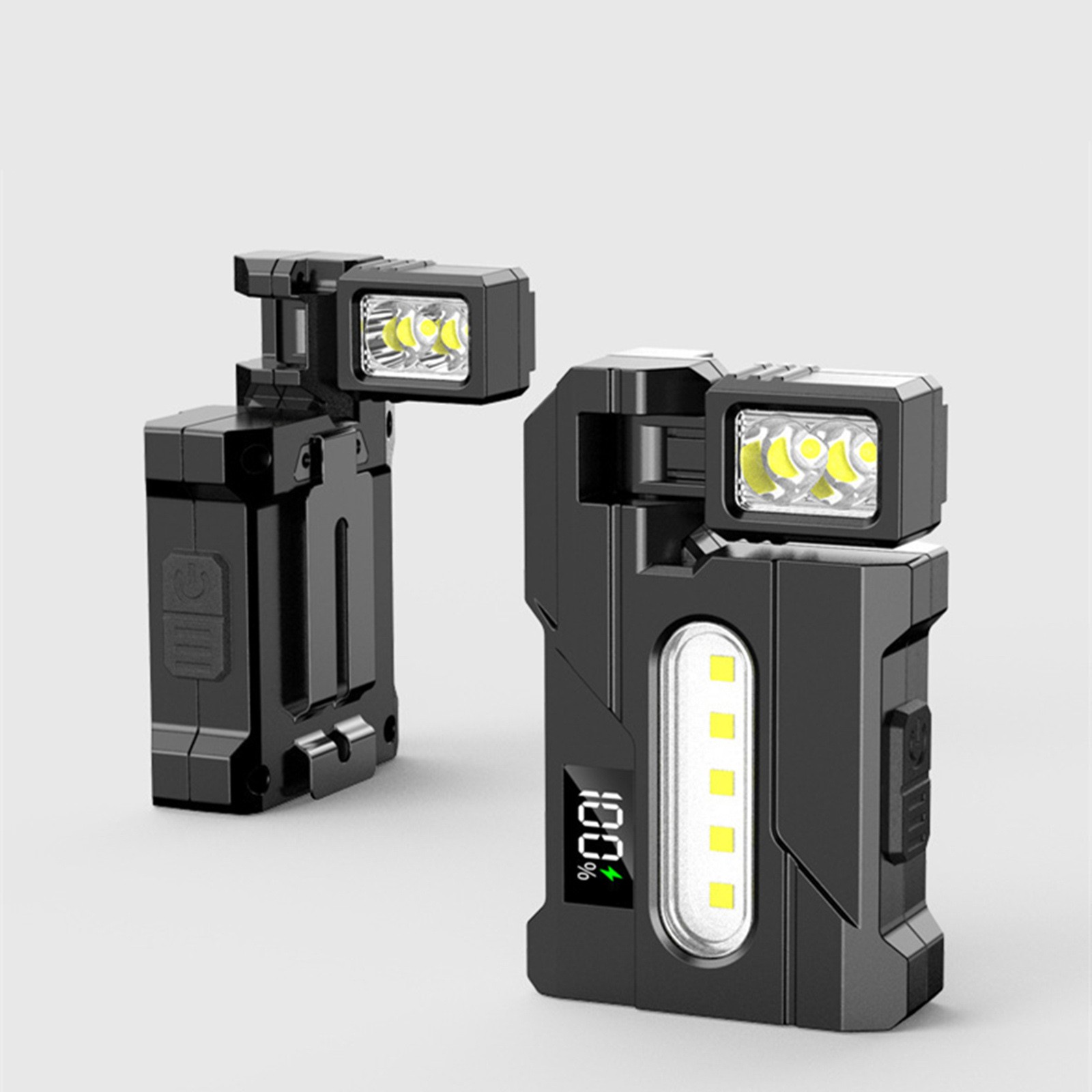 For Workshop Magnetic Work Light USB Rechargeable LED Flashlight 300 Lumen Lamp