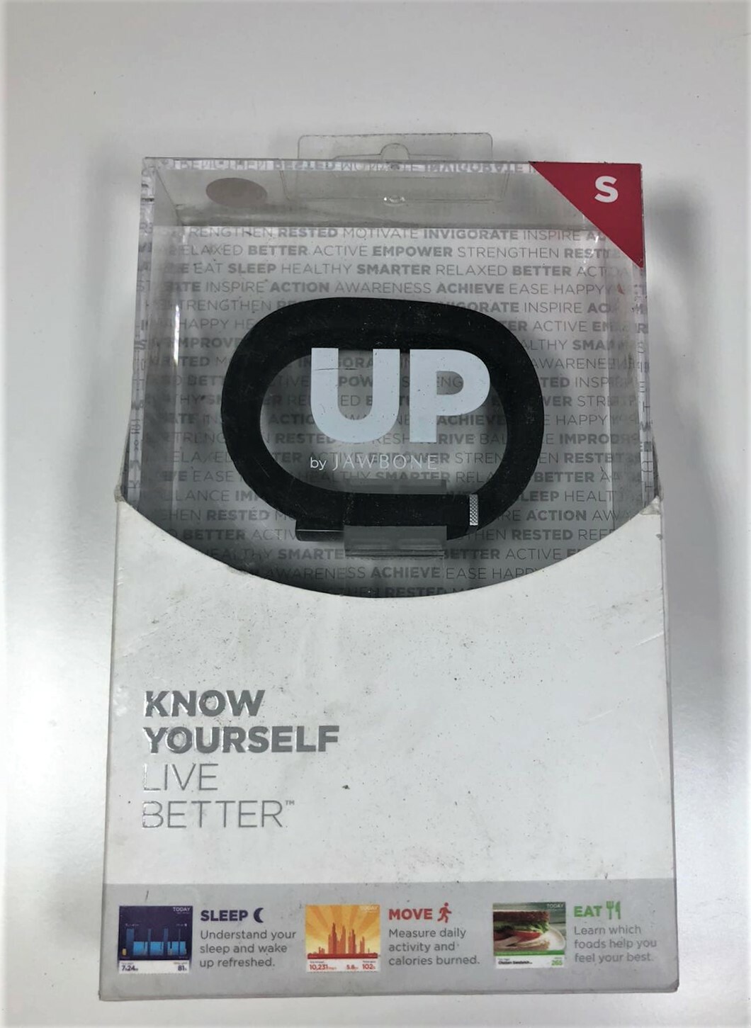 UP by Jawbone Wristband Bracelet Onyx / Black Exercise Fitness Size S JBR52A-SM