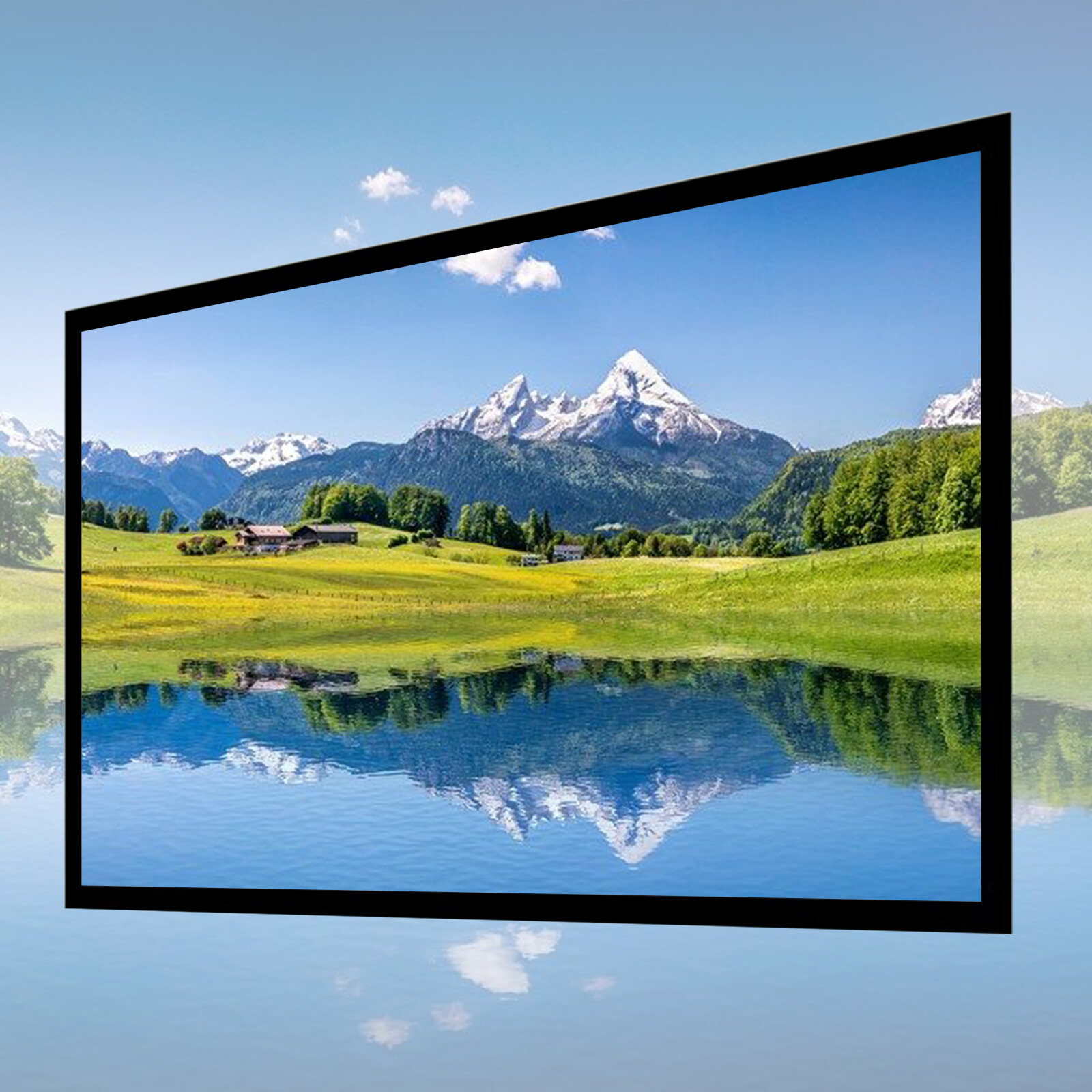 135inch Aluminum Fixed Frame 16:9 Projector Screen White Home Theater TV Movies