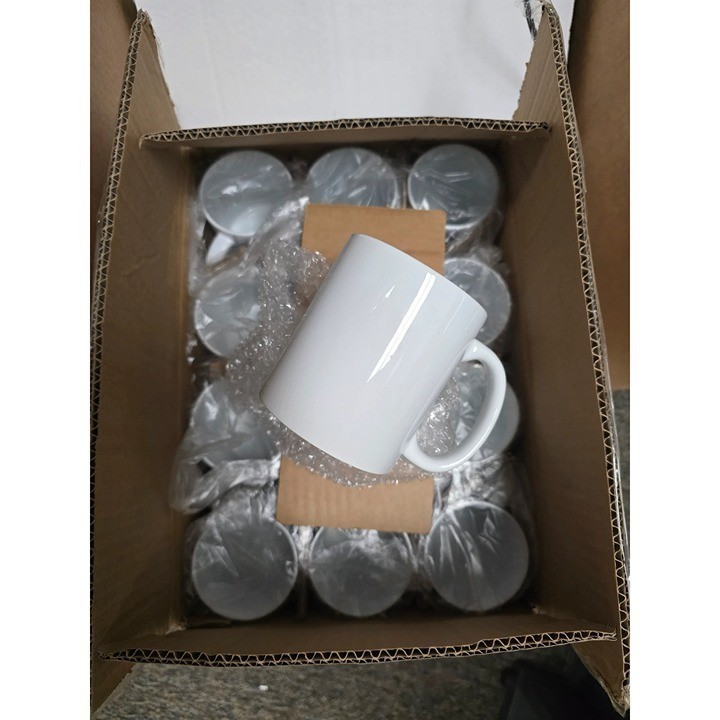 White Ceramic Mugs 12 oz Sublimation Blanks (2 Pack)