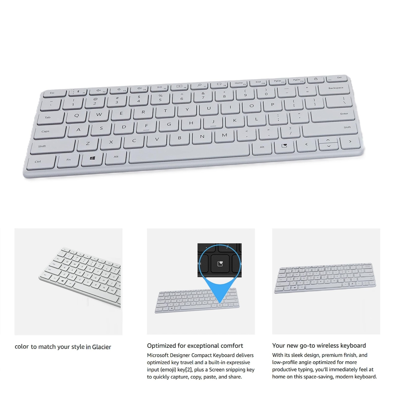 Microsoft Designer Compact Keyboard Ultra-Slim Portable Wireless Bluetooth