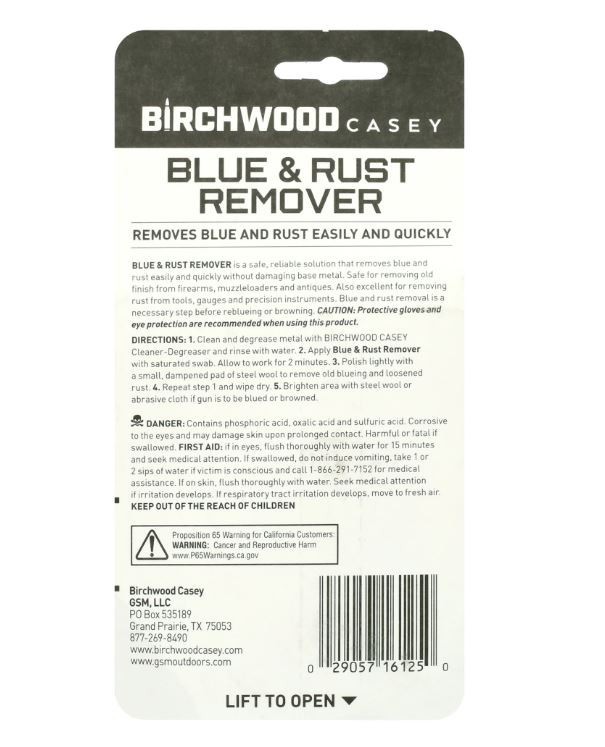 Birchwood Casey Blue & Rust Remover-3 fl oz Bottle-16125