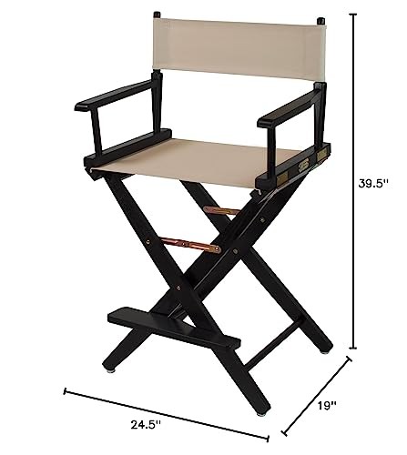 24 Inch Counter Height Solid Hardwood Chair with Armrests Foldable Design