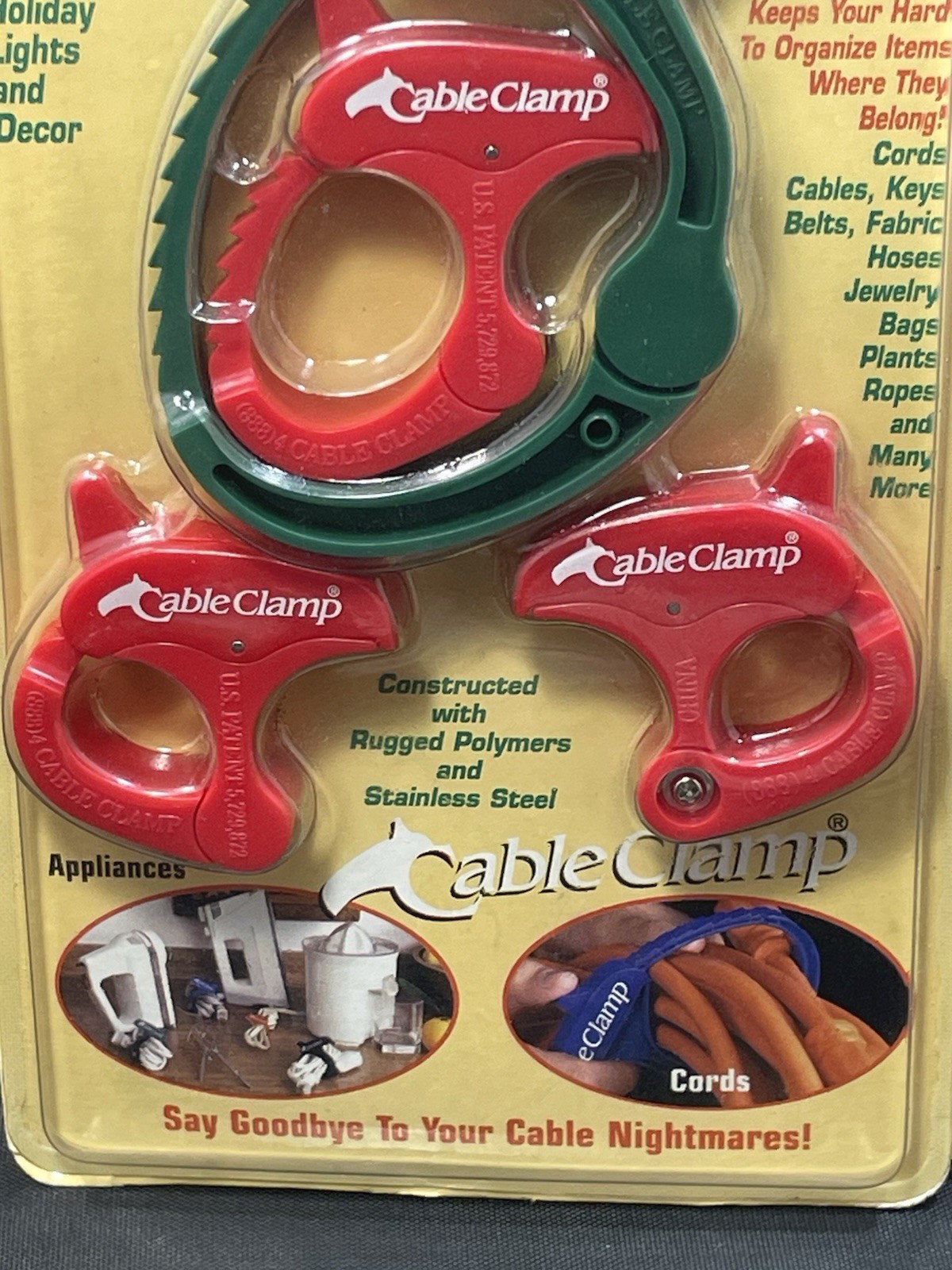 CABLE CLAMP 4 Pack Adjustable Cord Organizer Rugged Reuseable Home Office Tools