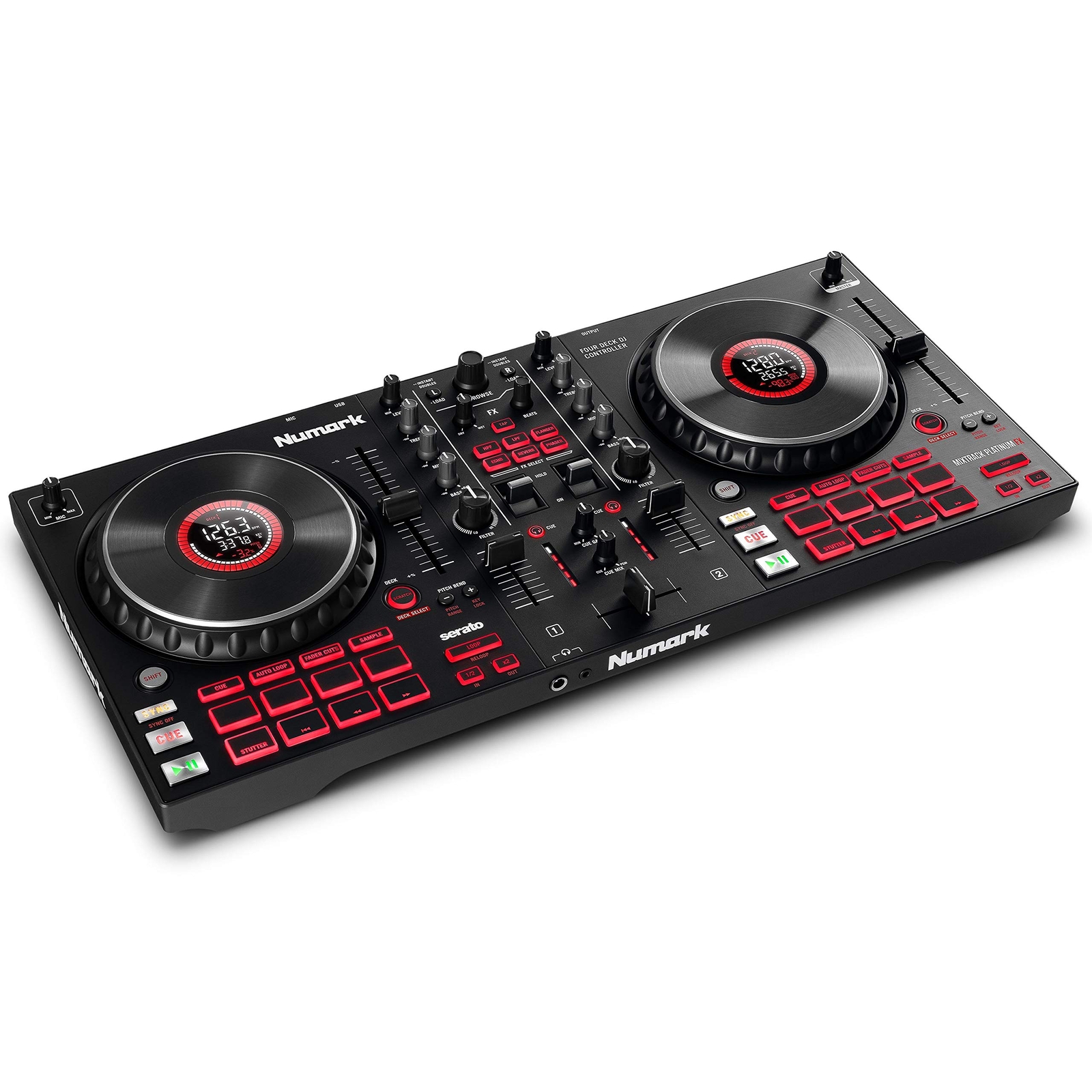Numark DJ controller 4 decks for Serato Mixtrack Platinum FX mixer paddle NEW