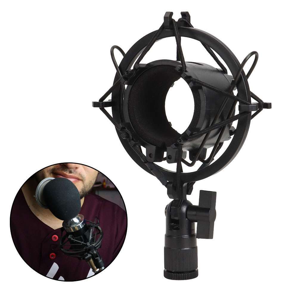 Universal Mic Microphone Shock Mount Clip for Home Studio Podcast Recording