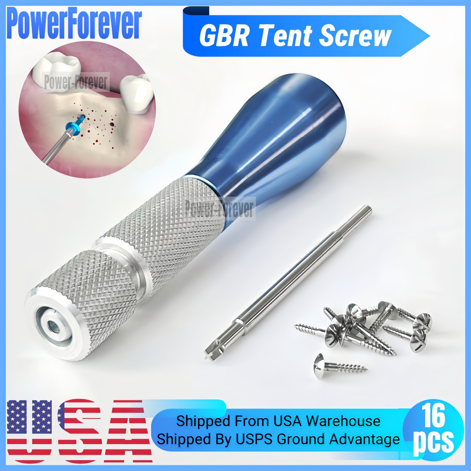 USA Dental GBR Bone Tent Screw Driver Fixation Guide Regeneration Membrane