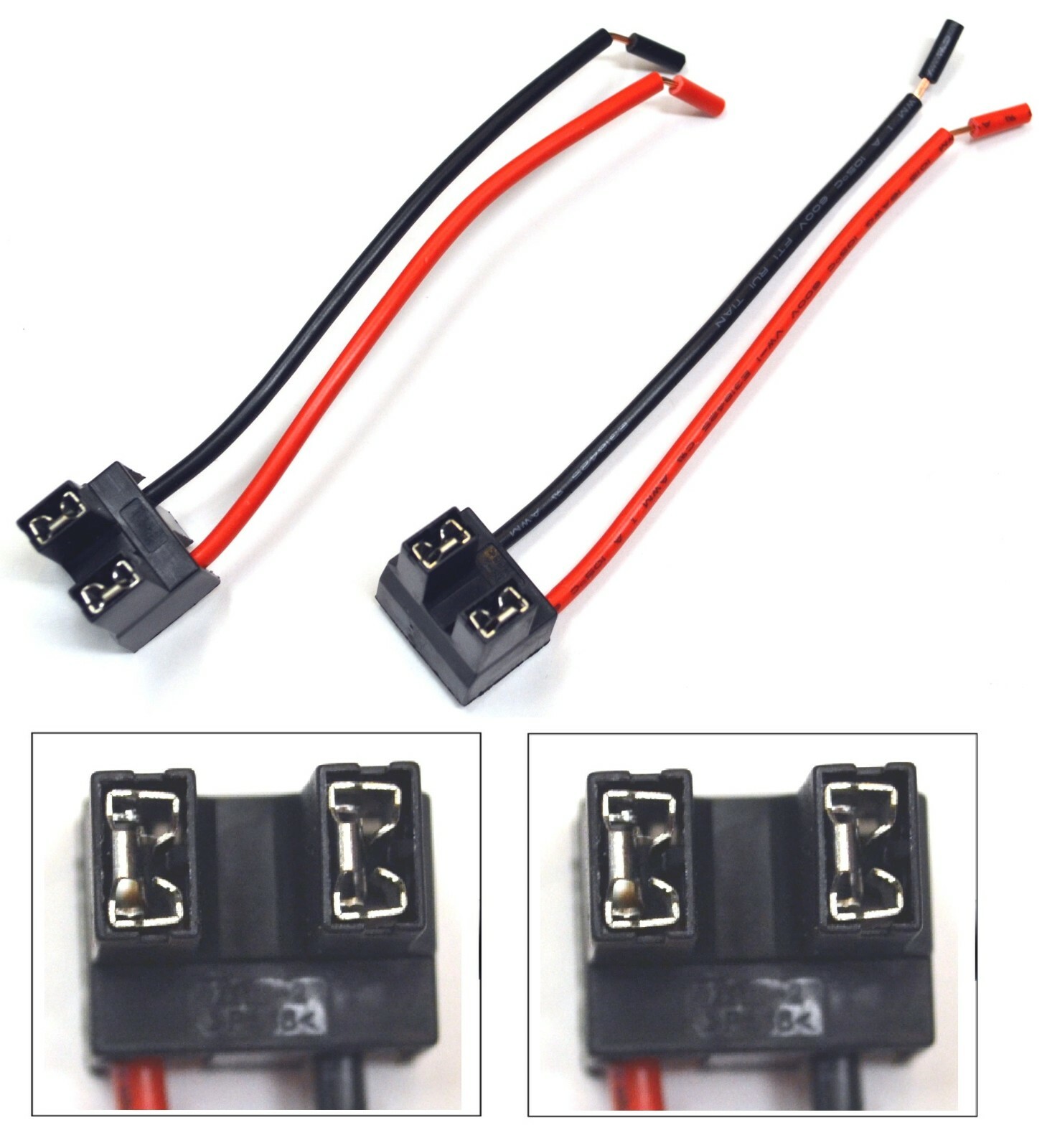 Wire Pigtail Female P A H7 Two Harness Head Light High Beam Bulb Socket Plug Fit
