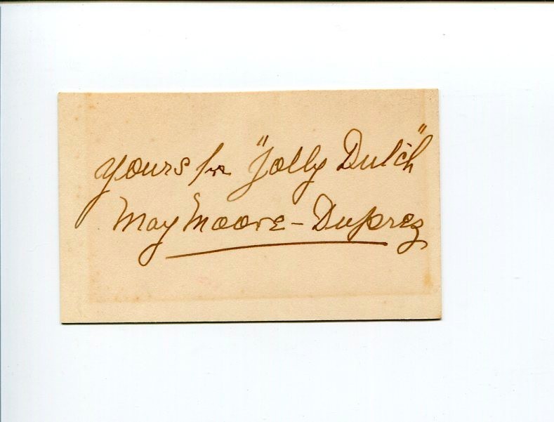 May Moore Duprez Music Hall Comedian Signed Autograph