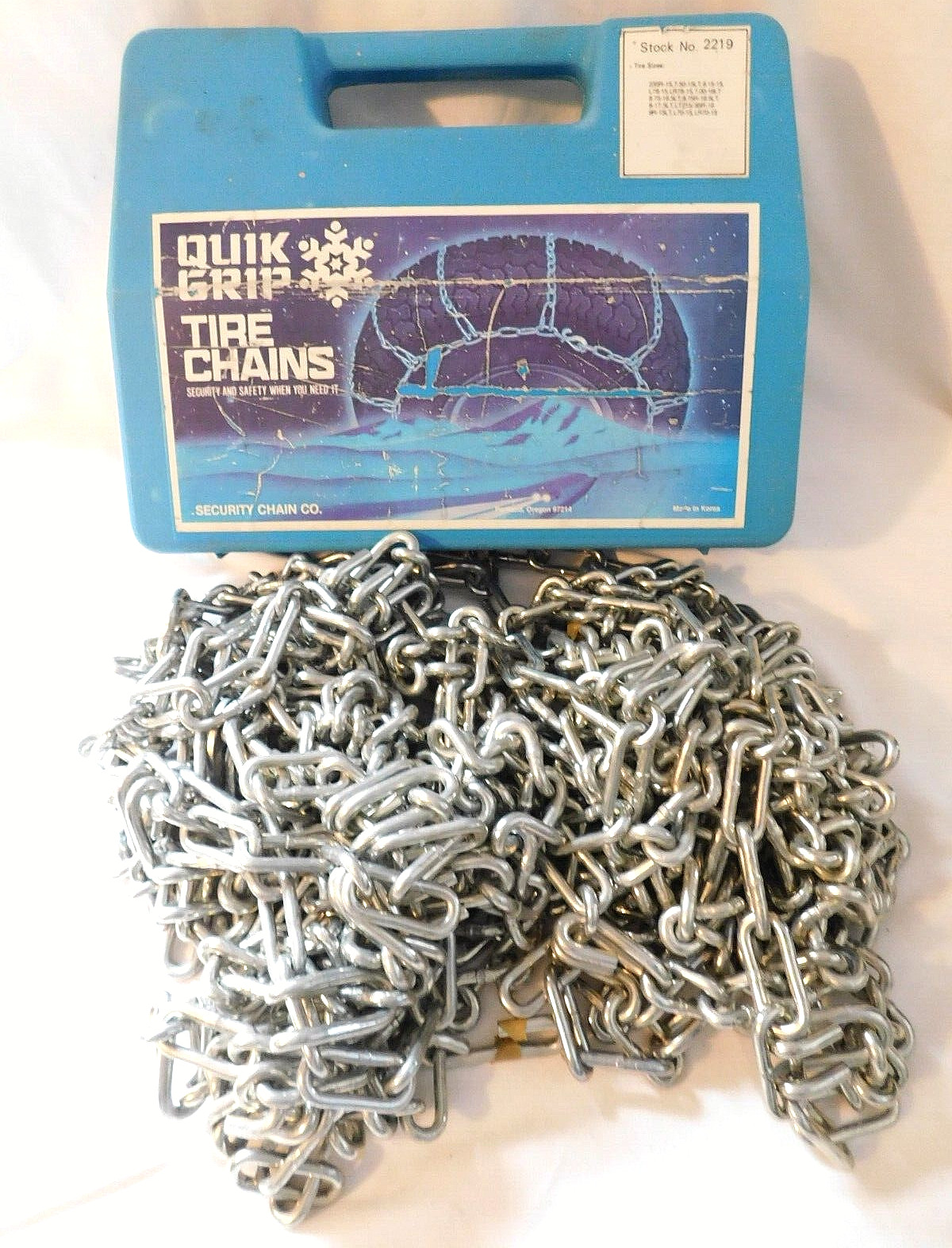 QG2219 Quik Grip Light Truck Twist Link Tire Chains, 1 Pair - Never Used