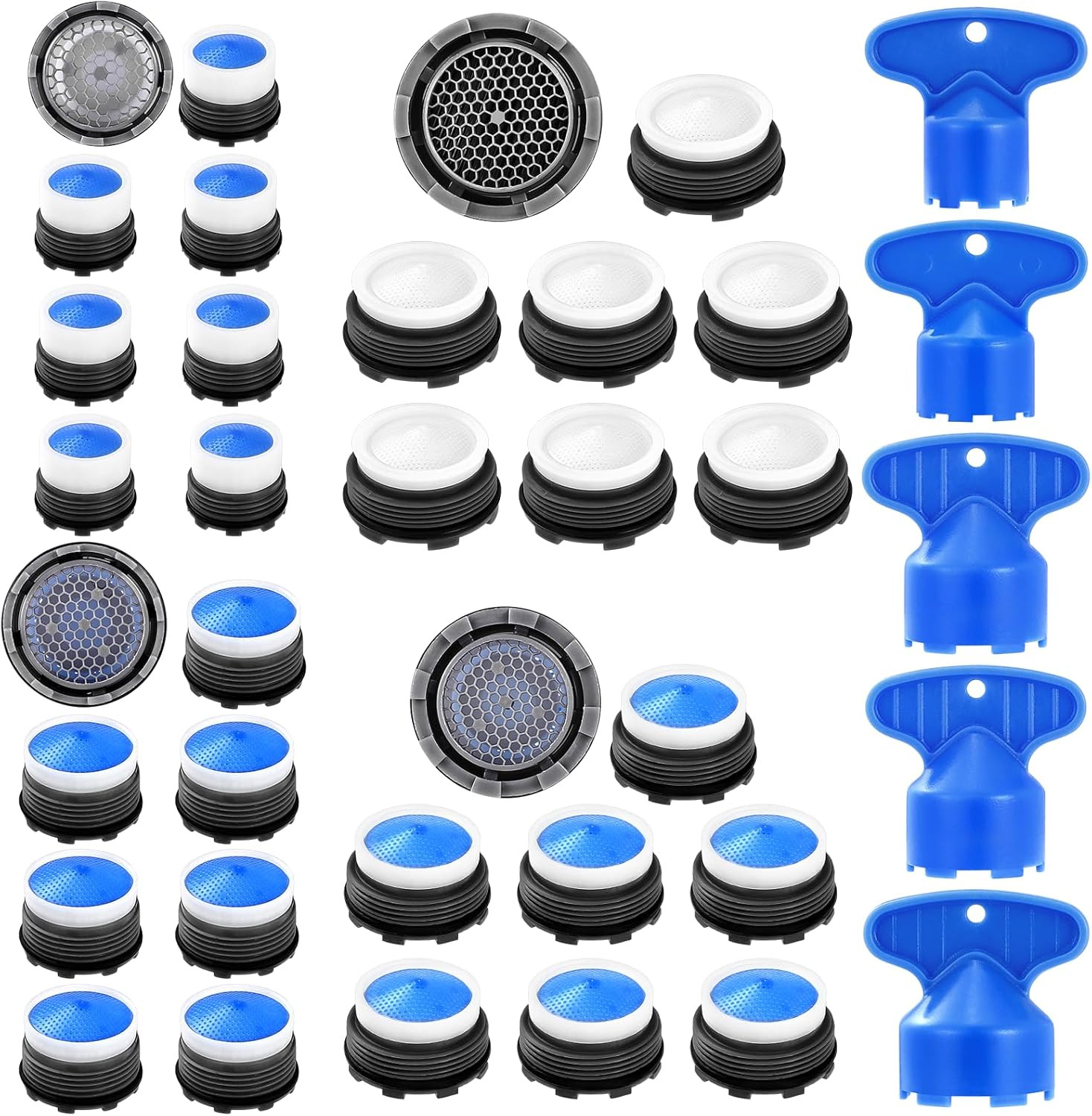 28 Pcs Faucet Aerators with 5 Pcs Faucet Aerator Key Aerators Replacement Insert